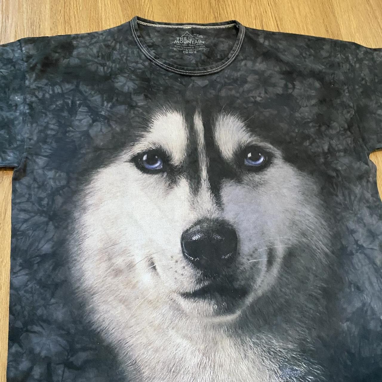 The Mountain Grey and white tie-dye dog Long t-shirt #doglovers Size US M / EU 48-50 / 2 - 2 Thumbnail