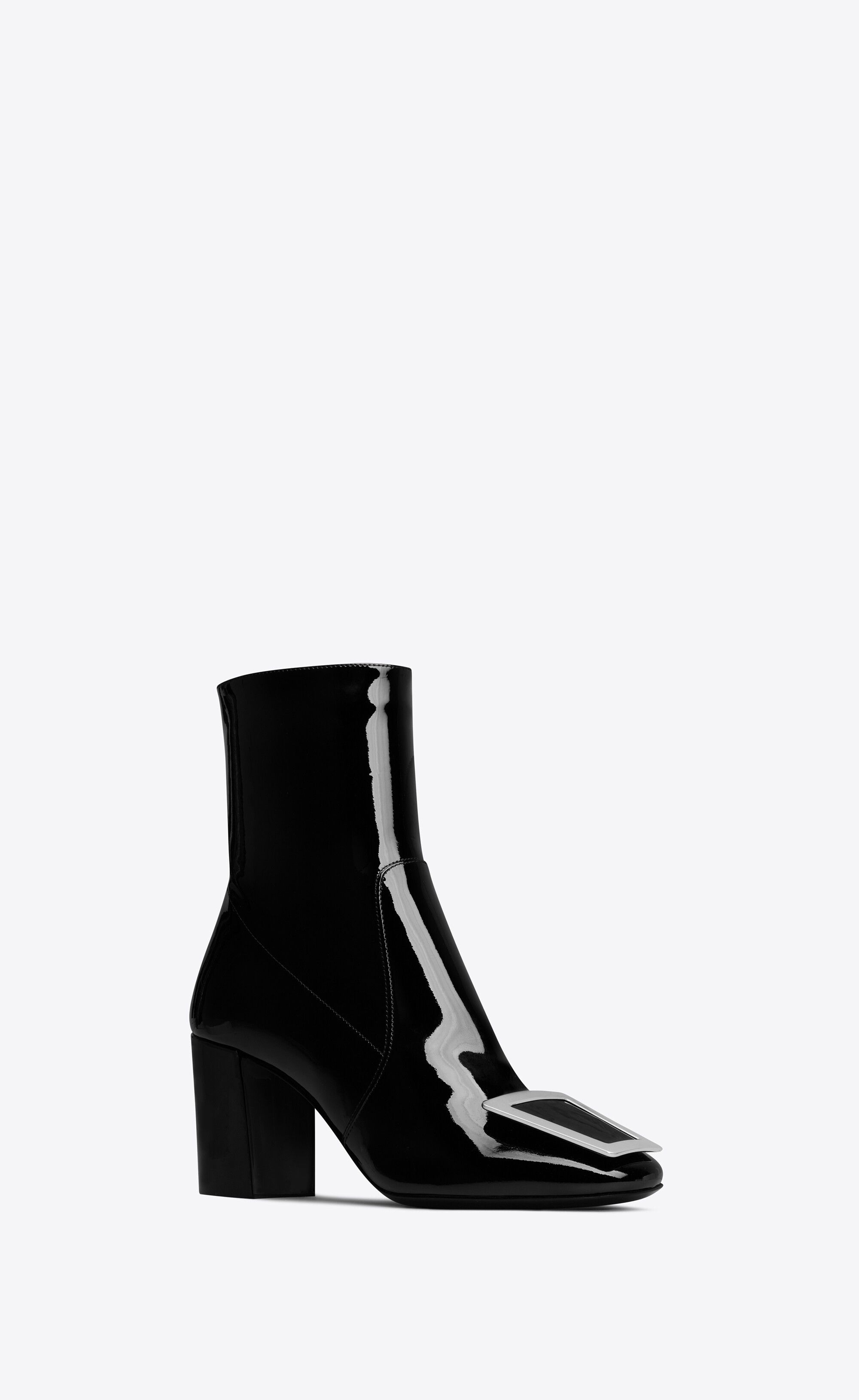 Saint Laurent Paris o1s1wg110225 698583 Maxine Booties in Patent Leather Black Size US 7 / IT 37 - 4 Thumbnail