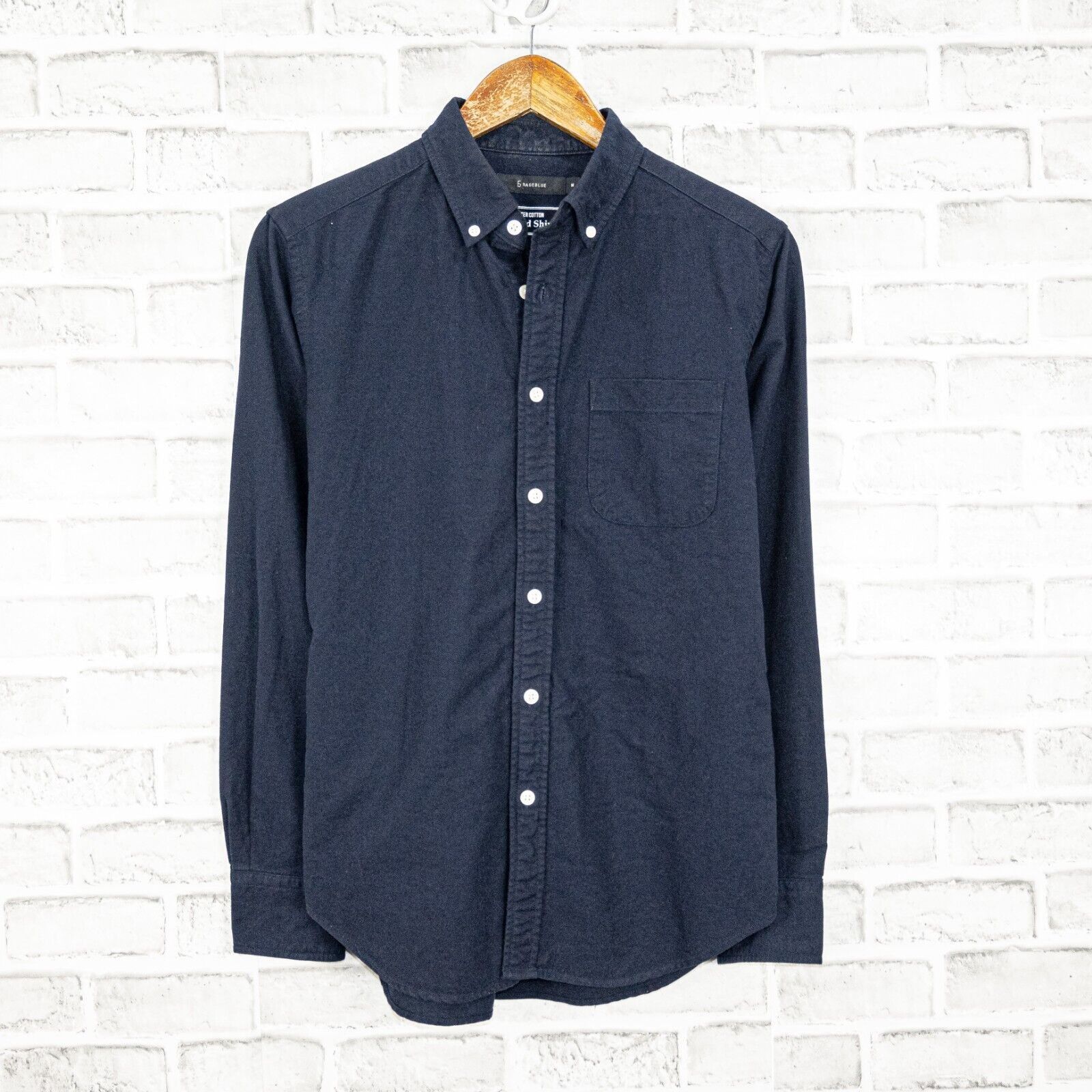 RAGEBLUE RAGEBLUE Japan Better Cotton Button Down Shirt Oxford Blue Size US M / EU 48-50 / 2 - 2 Thumbnail
