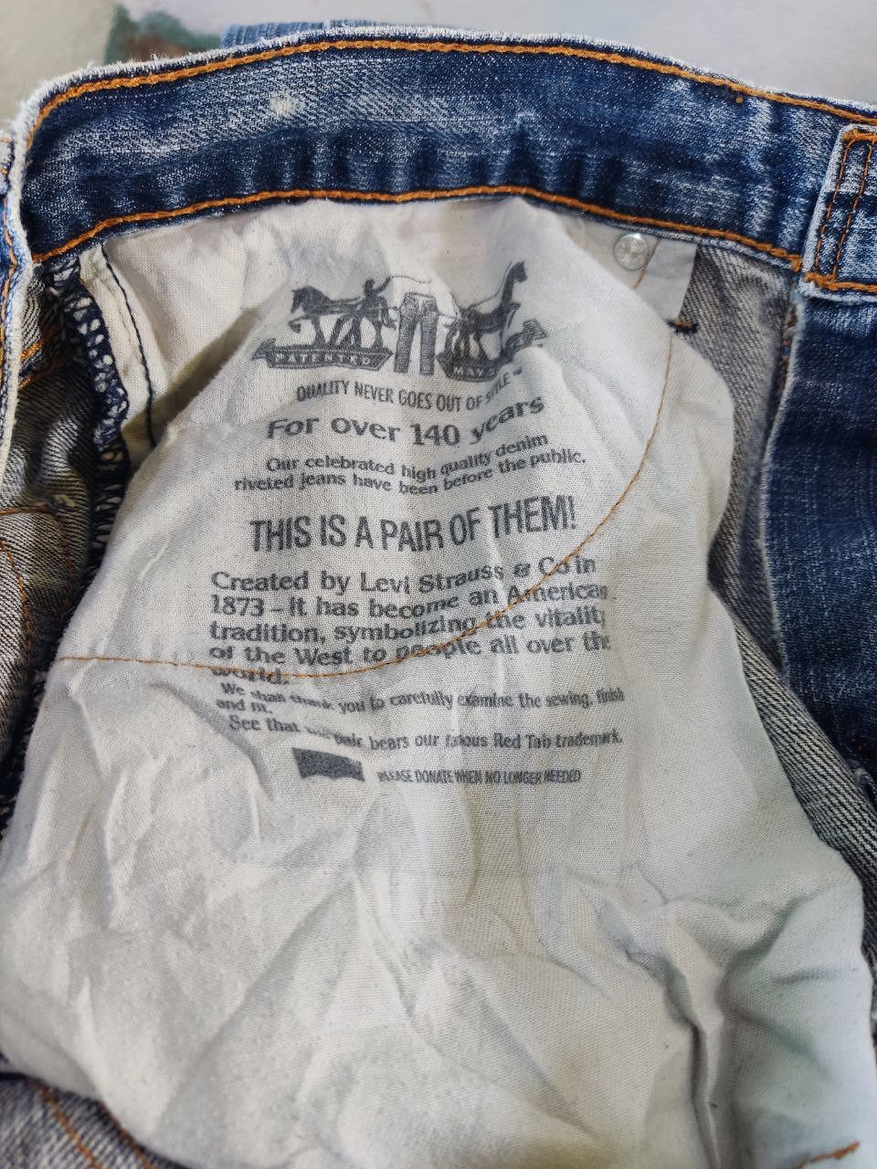 Levi's levis 559 relaxed straight distressed denim Size US 35 - 5 Thumbnail