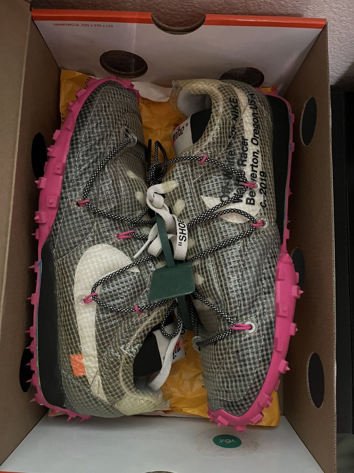 Nike × Off-White Nike x Off-White Waffle Racer Black Fuchsia Size 10 Size US 10 / EU 43 - 1 Thumbnail