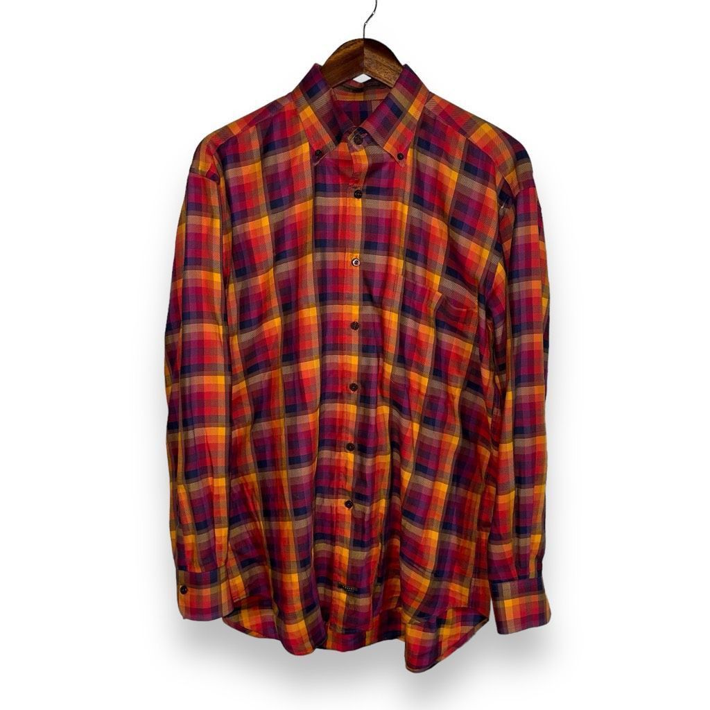 Robert Talbott Robert Talbott Red & Orange Check Button Down Shirt Size M Size US M / EU 48-50 / 2 - 1 Thumbnail