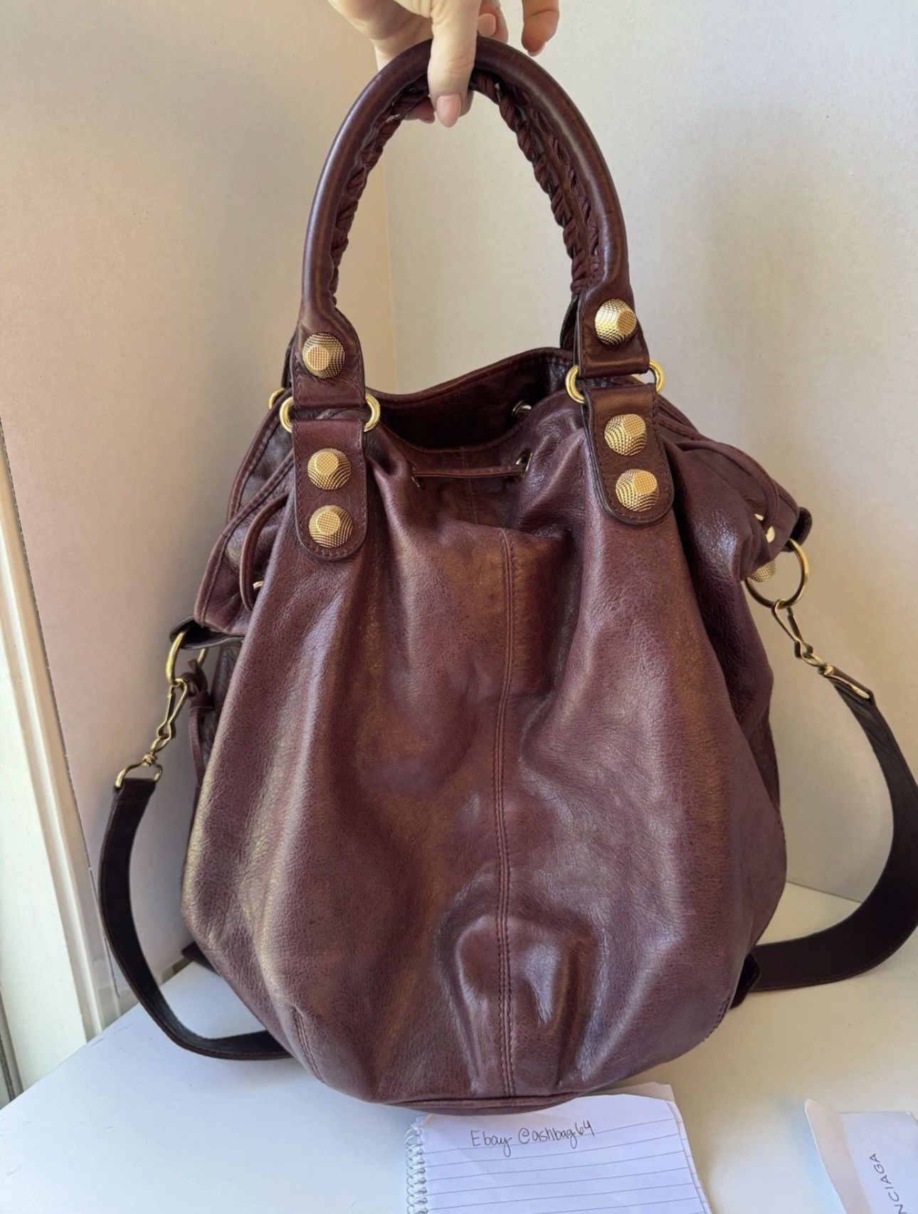 Balenciaga Balenciaga Giant Pompon Rouge Grenat Burgundy Gold Hardware Size ONE SIZE - 2 Thumbnail