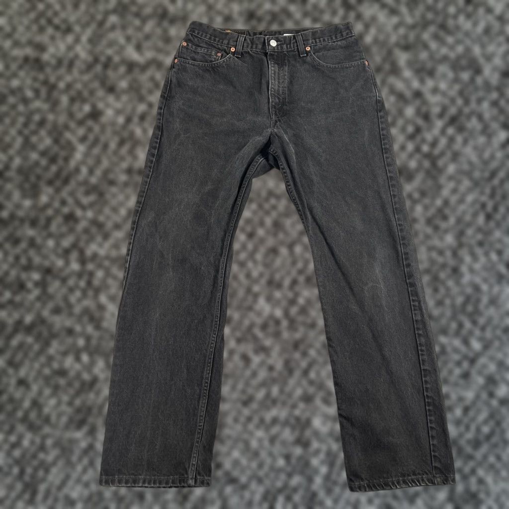 Levi's Levis 505 Jeans Regular Straight Leg Denim Black 34x30 Mens Vintage 32x30 Tag34x30 Cotton Denim Logo 5-Pocket Jeans Men Size US 34 / EU 50 - 1 Thumbnail