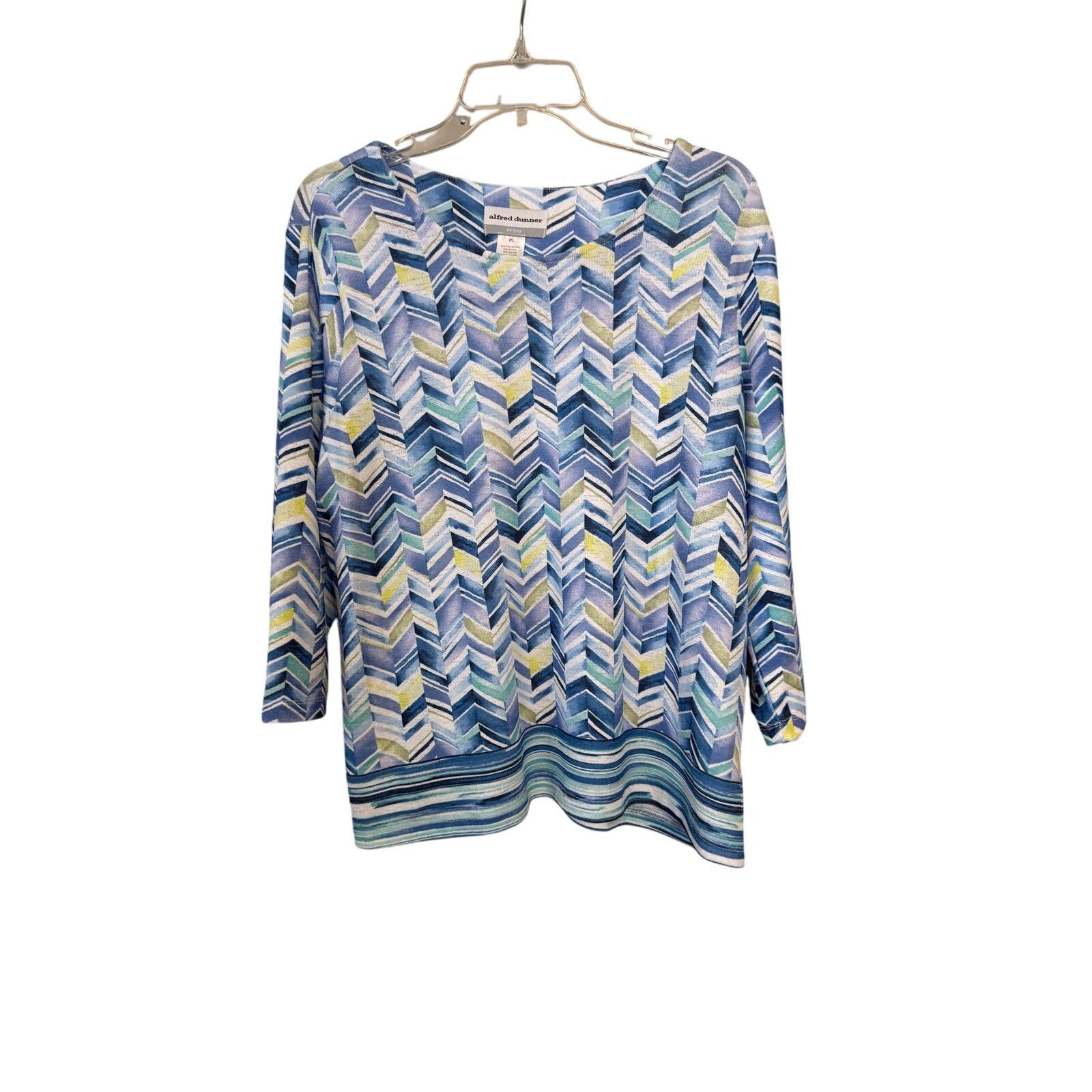 Other Alfred Dunner PL "High Impact" Blue Watercolor Border Knit Size L / US 10 / IT 46 - 1 Thumbnail