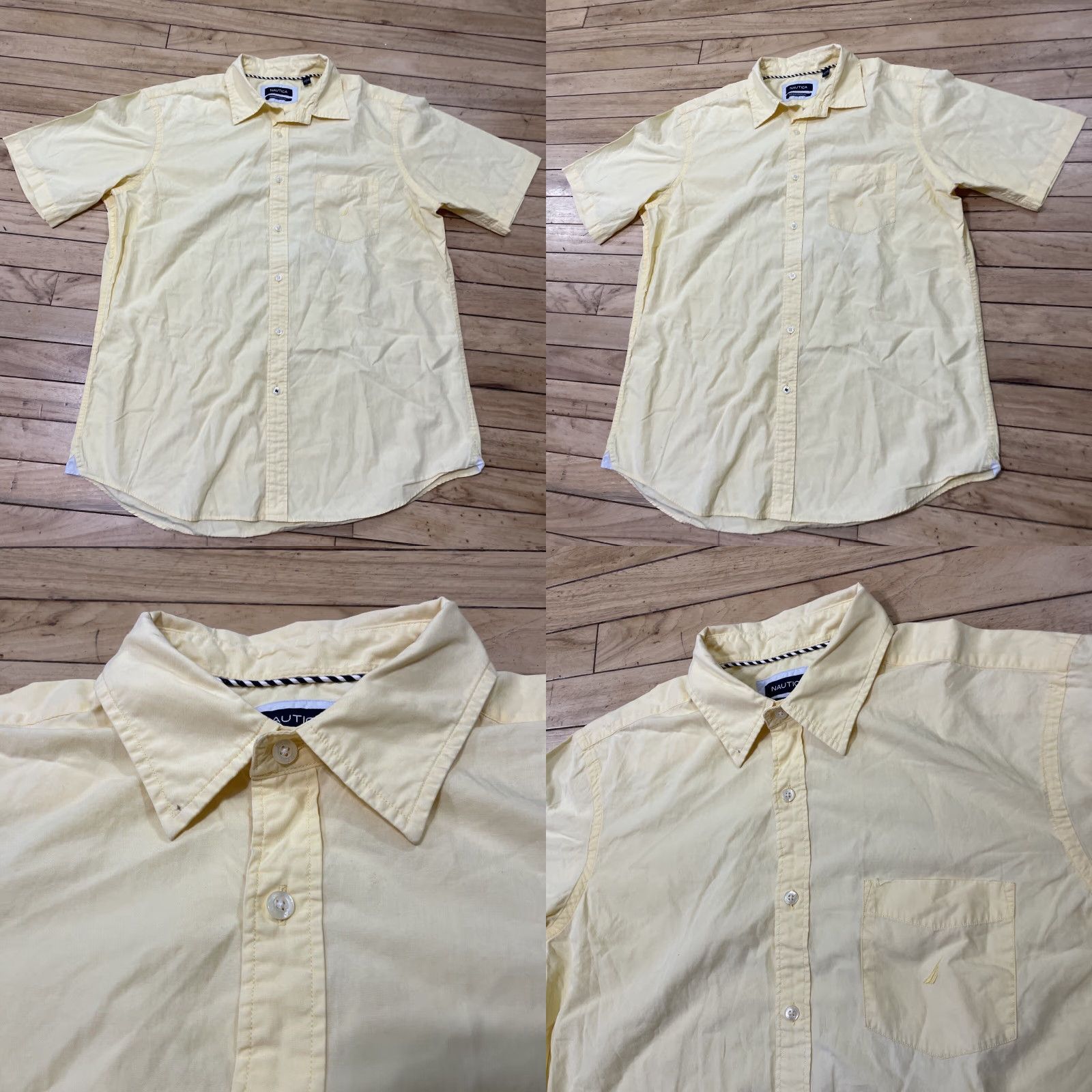 Nautica Nautica Shirt Men L Yellow Pocket Logo Sanded Poplin Matte Retro Beach Capsule - Button-Up Casual/Workwear Size US L / EU 52-54 / 3 - 11 Thumbnail