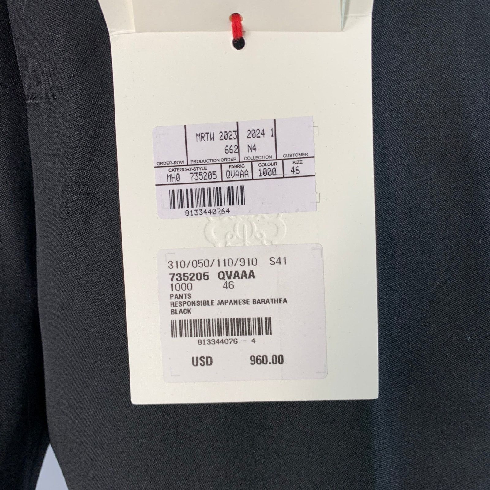 Alexander McQueen Size 30 Black Wool Barathea Flat Front Dress Pants Size US 30 / EU 46 - 3 Thumbnail