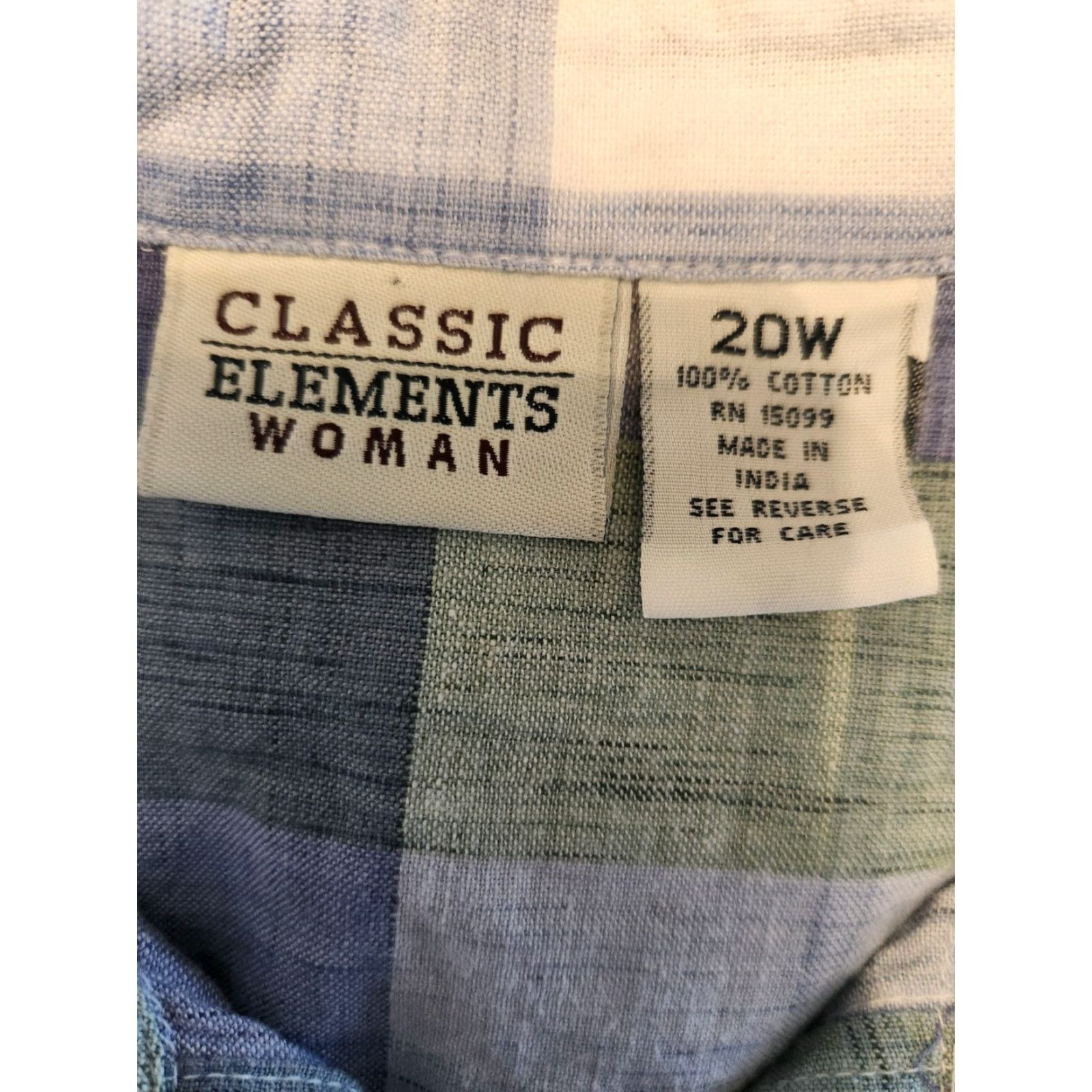 Vintage Classic Elements Shirt Women 20W Plus Size Plaid Lavender Purple Green Button-Up Short Sleeve Casual Shirt womens Size 3XL / US 20-22 - 7 Thumbnail