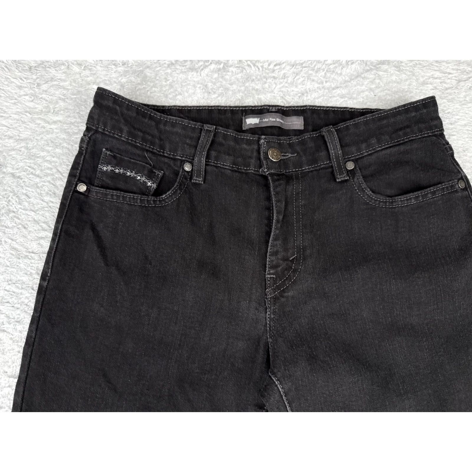 Levi's Levi's Black Charcoal Wash Mid Rise Skinny Jeans Womens 10 30x32 Denim Stretch 5-Pocket City Size 32" / US 10 / IT 46 - 4 Thumbnail