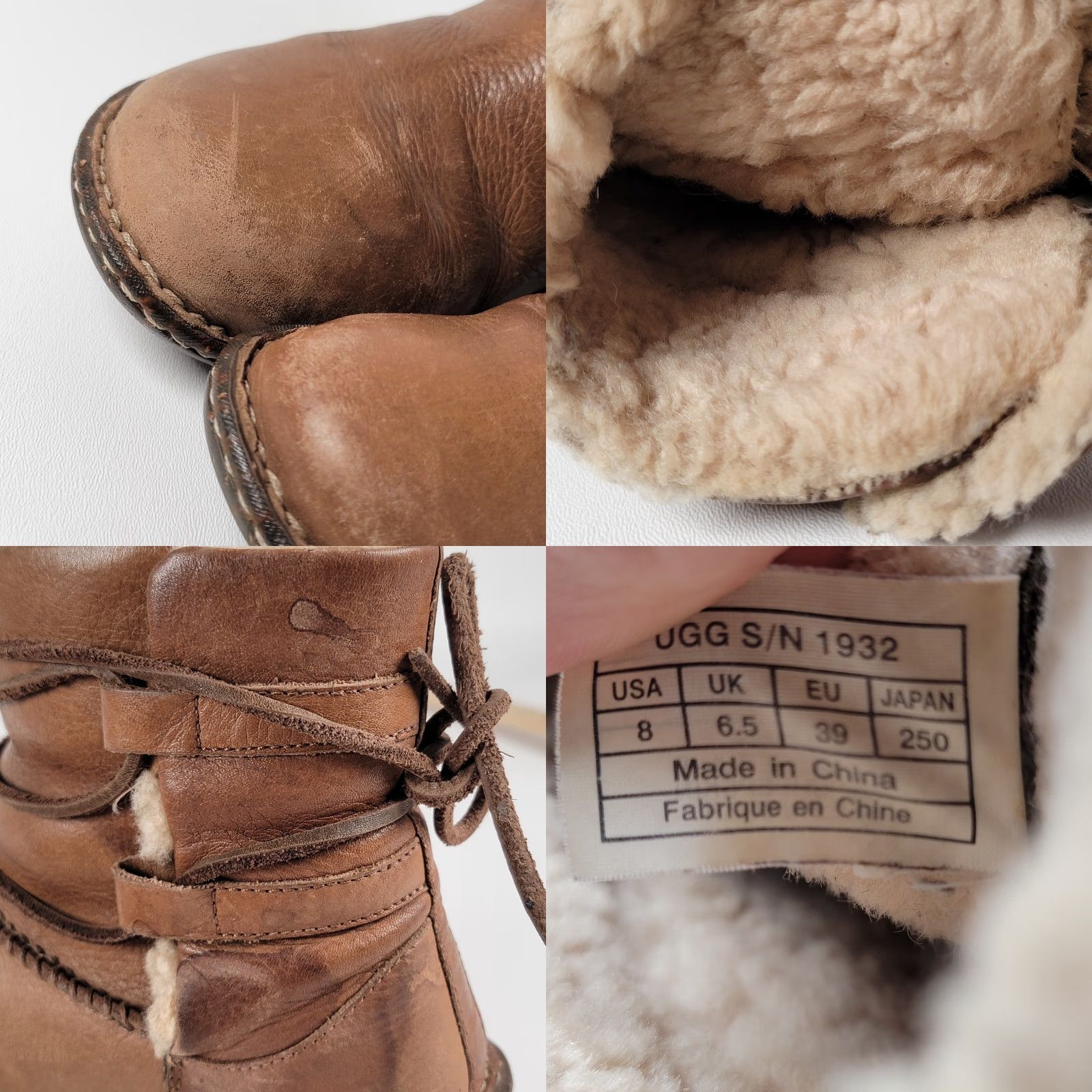 Ugg UGG Australia Caspia Leather Boots Lace Up Shearling Women Size 8 Brown Winter Snow Boot Size US 8 / IT 38 - 9 Thumbnail