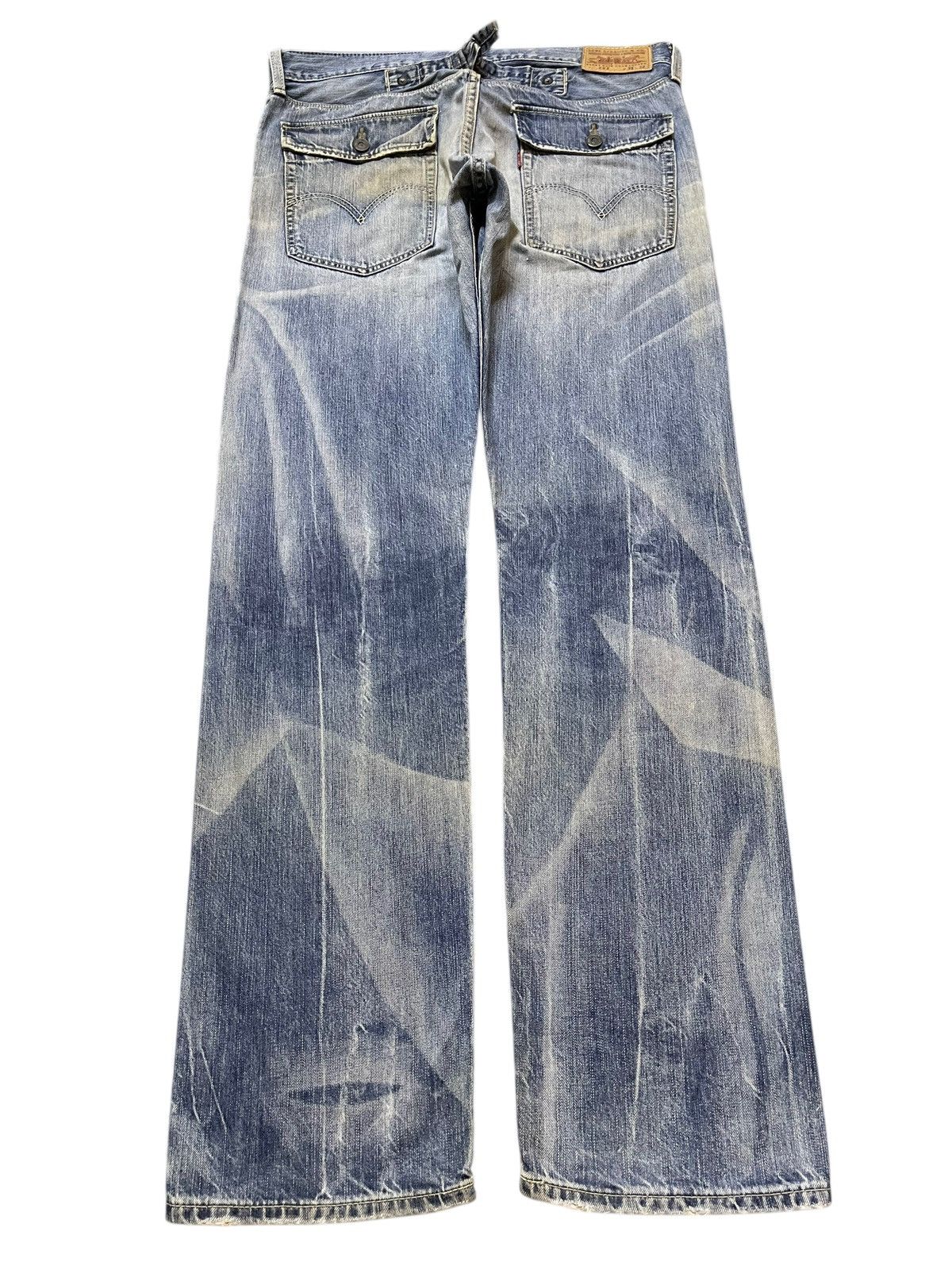Levi's Vintage 90s Levis 202 Buckle Blue Faded Wash Style Jeans Size US 33 - 2 Thumbnail