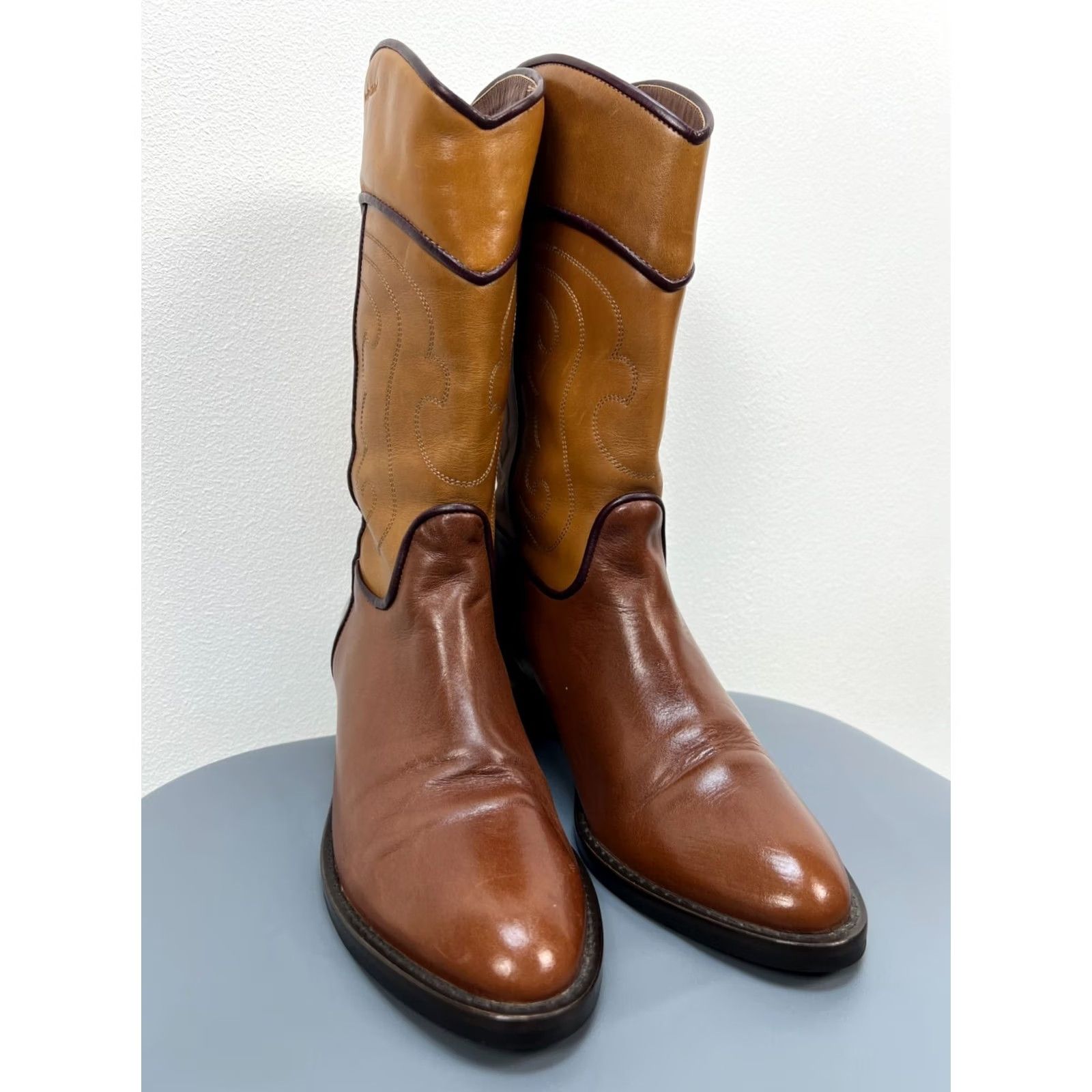 Vintage See By Chloé Brown Leather Boots Western Style Cowboy Size 37 - Boots, Western, Leather, See By Chloé Women, Brown Size US 4 / IT 34 - 5 Thumbnail