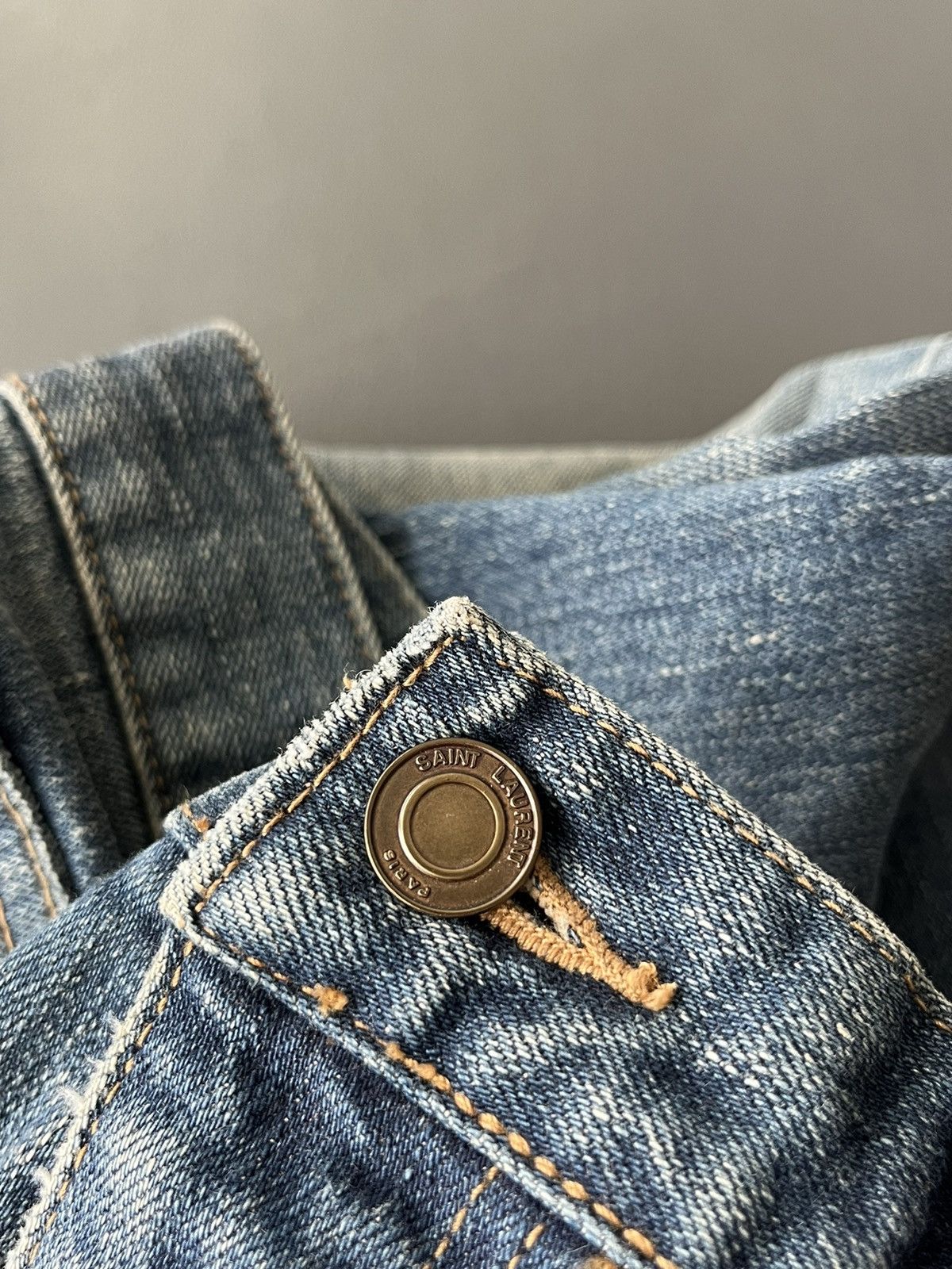 Hedi Slimane × Saint Laurent Paris × Yves Saint Laurent Saint Laurent Runway Sold Out Distressed Ripped Denim Jeans Size US 33 - 12 Thumbnail