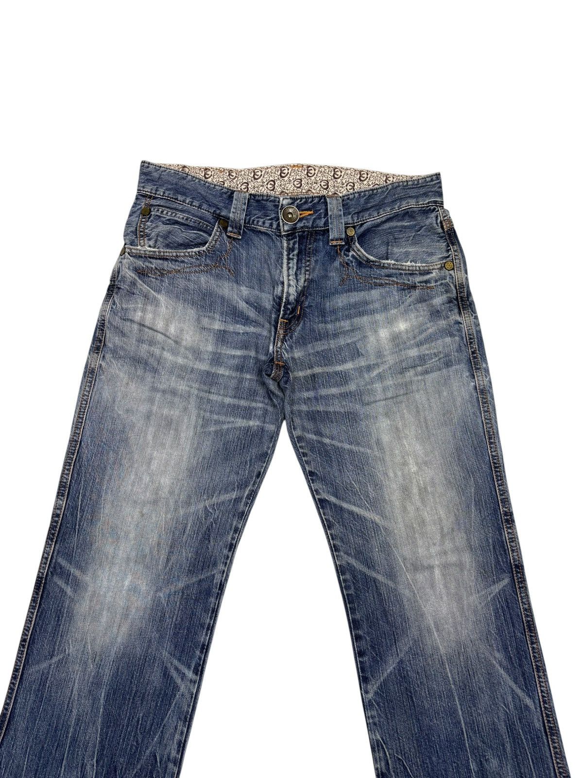 Kapital FLARE JEANS EDWIN BLUE TRIP 503 DISTRESSED DENIM JEANS Size US 33 - 5 Thumbnail