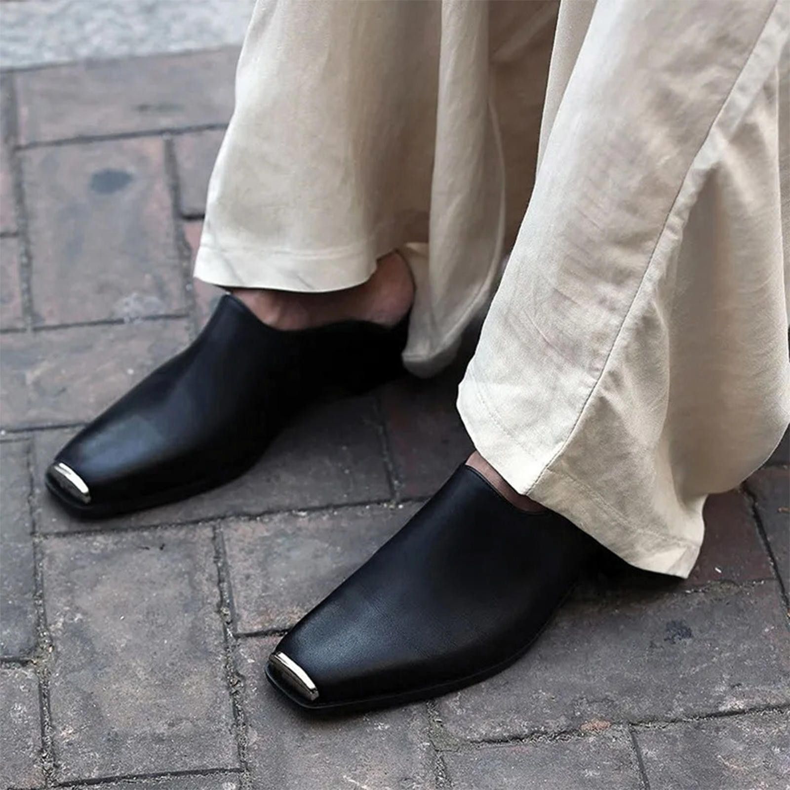 Leather Chrome Cap Leather Mules Size US 9 / EU 42 - 1 Thumbnail