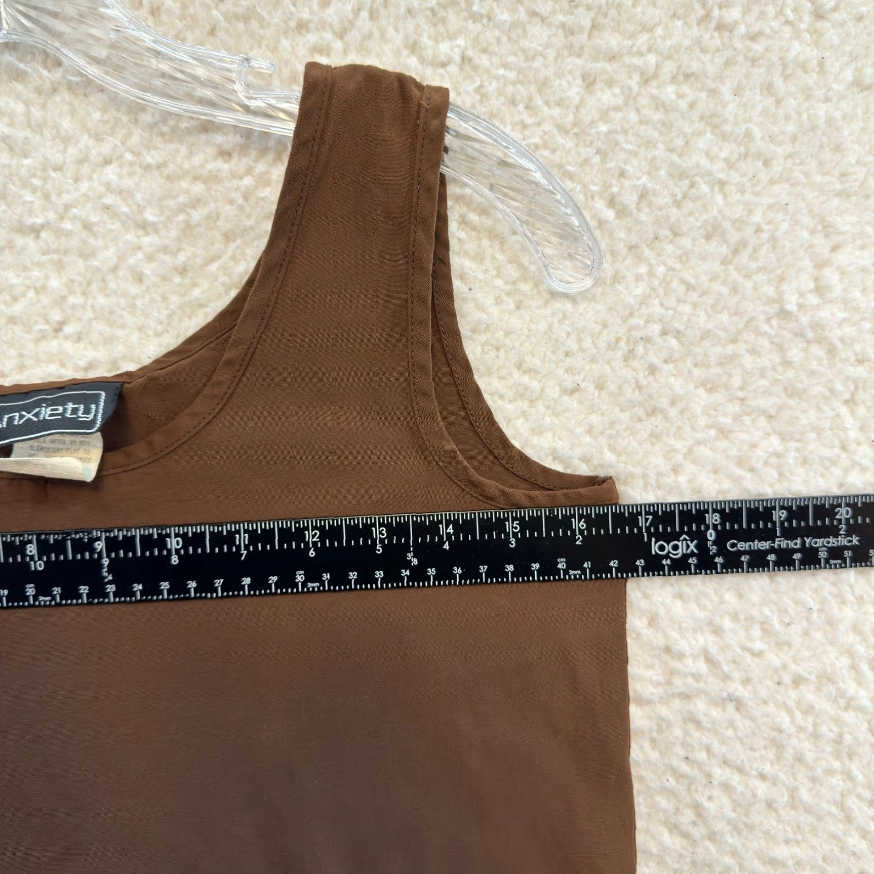 Vintage VINTAGE 90s Anxiety Brown Sleeveless Round Neck Blouse Layering Top Shirt Women S/M M Size M / US 6-8 / IT 42-44 - 3 Thumbnail