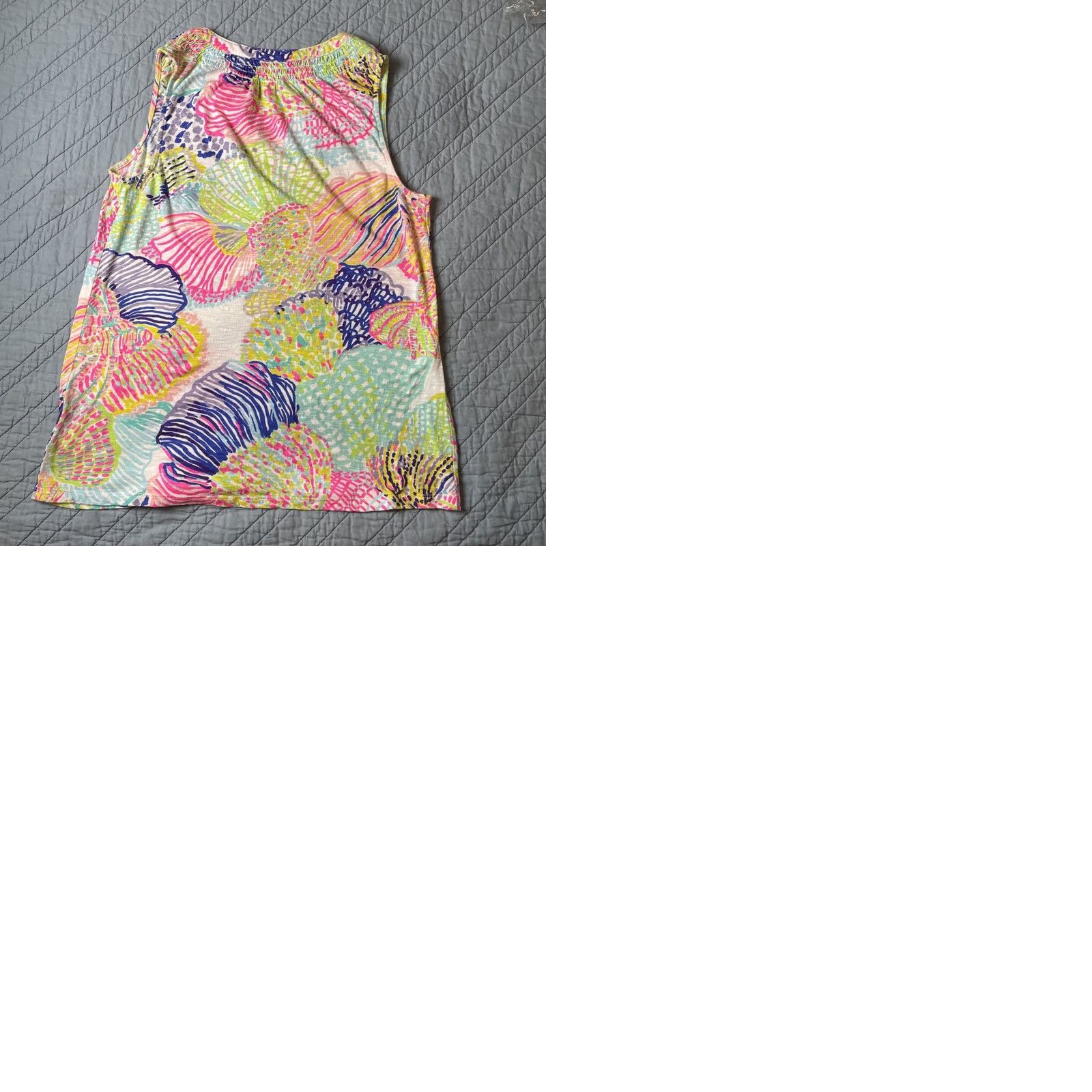 Lilly Pulitzer Lilly Pulitzer Tank Top M Multicolor Floral Beach Spring Summer Womens Roar Of The Seas Green Pink Purple V-Neck Sleeveless Cotton Size M / US 6-8 / IT 42-44 - 9 Thumbnail