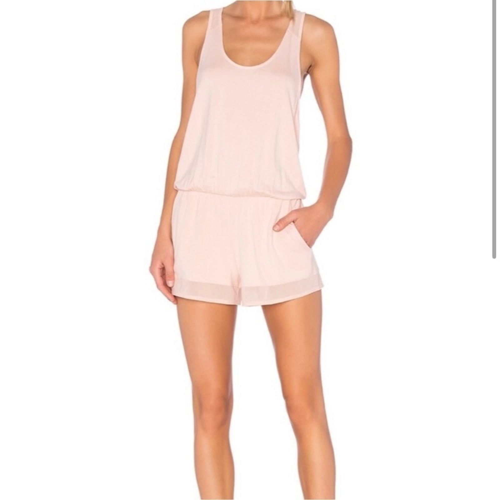 Alo Yoga Revolve Alo Yoga Tranquility Romper in Shell (Peach) Size L Size 31" - 5 Thumbnail