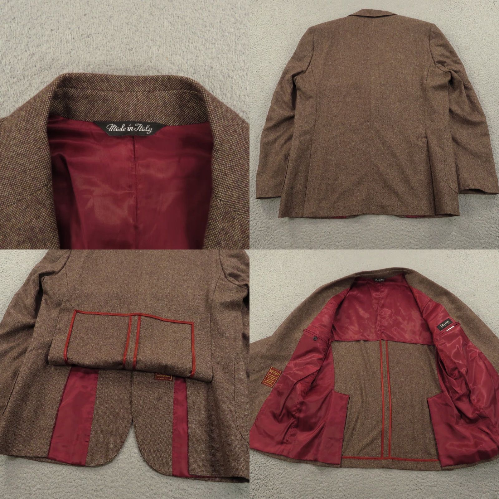 Vintage Tollegno 1900 Men Blazer 42R Wool Birdseye Sport Coat Brown Made in ITALY Regular Jacket Blazer Mens Italian Classic Designer Vintage No Size 42R - 8 Thumbnail