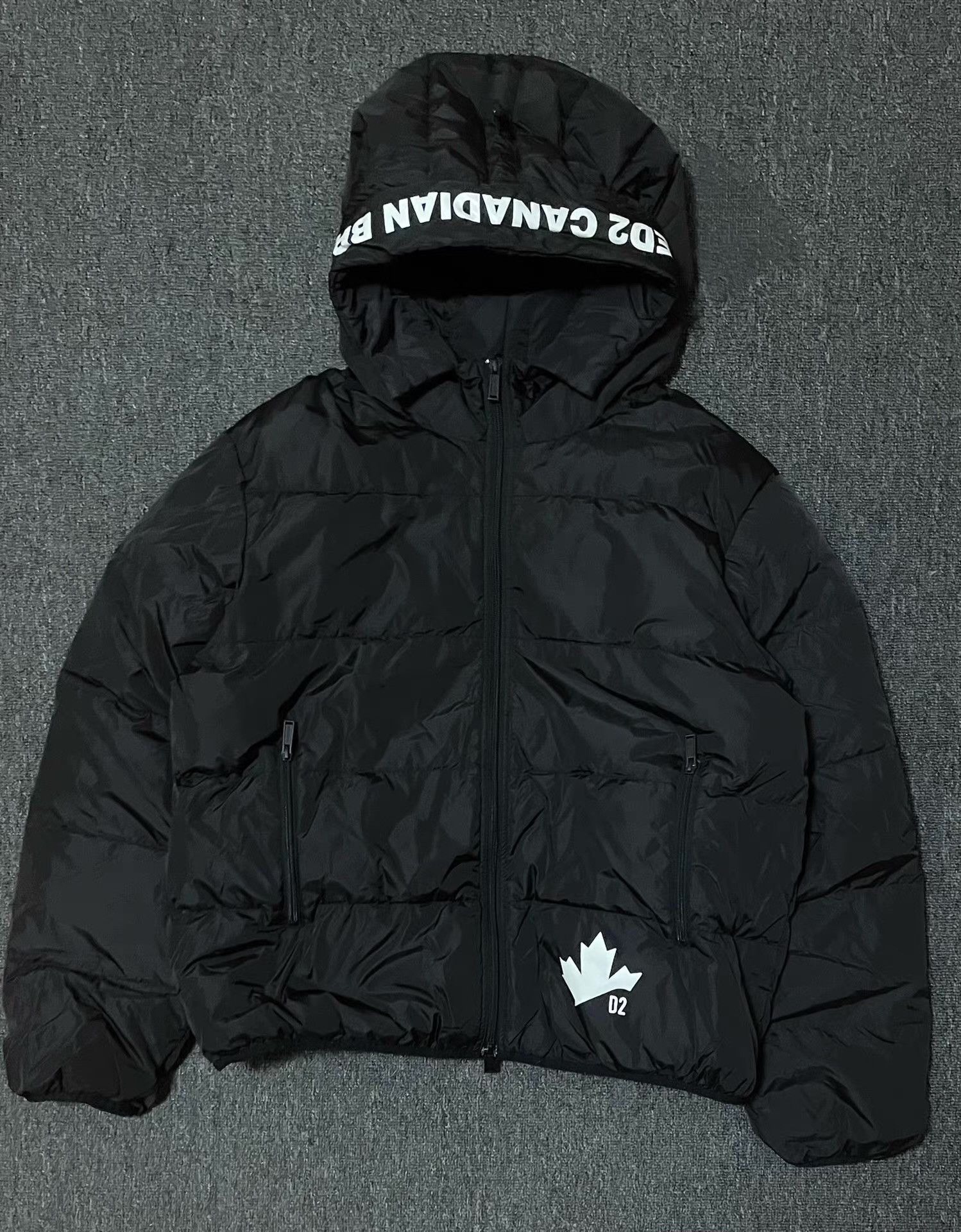 Dsquared2 Black Hooded Puffer Jacket with Logo Detail Size US XL / EU 56 / 4 - 1 Thumbnail