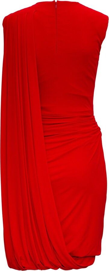 Alexander McQueen o1y0325 Sheath Mini Dress in Red Size M / US 6-8 / IT 42-44 - 2 Thumbnail