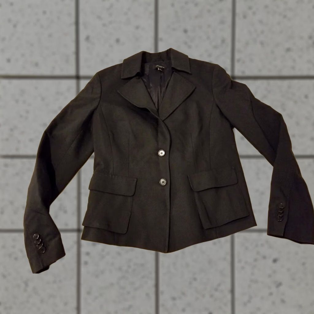 Ann Taylor Womens Ann Taylor Sports Jacket Blazer 4 Black Cotton Size S / US 4 / IT 40 - 1 Thumbnail