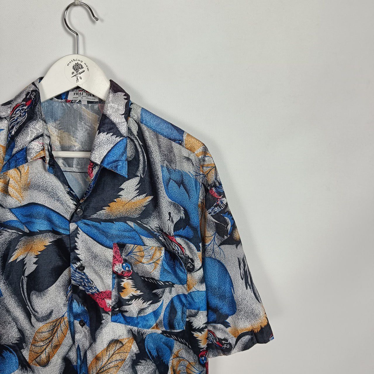 Vintage Vintage 90s Thai Silk Hawaiian shirt Birds y2k og Parrots Size US XL / EU 56 / 4 - 2 Thumbnail