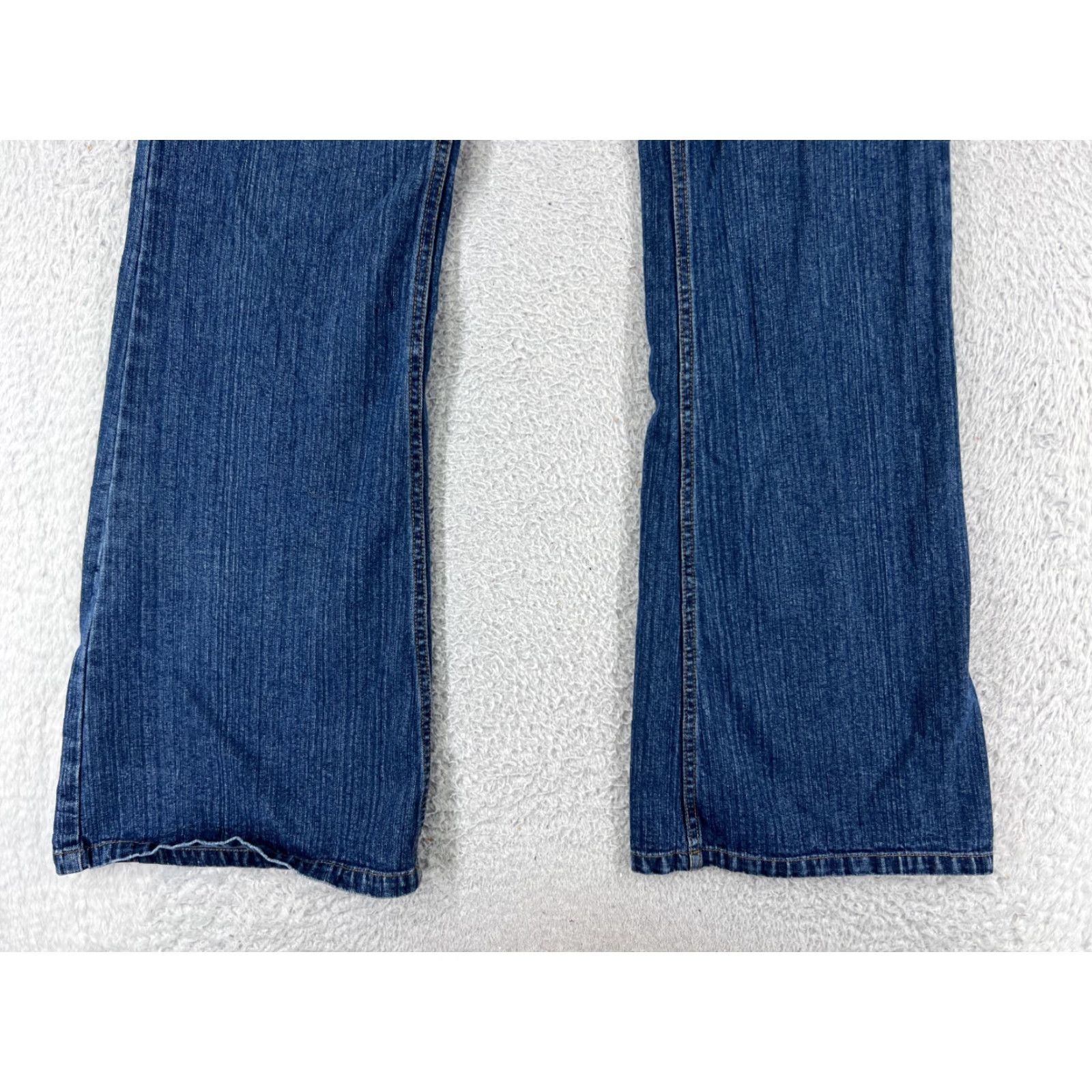 Denime SaltWorks Jeans Women Flared 32 Blue Denim Medium Rise Cotton Inseam 31 5-Pocket Distressed Size 24" / US 00 / IT 34 - 4 Thumbnail