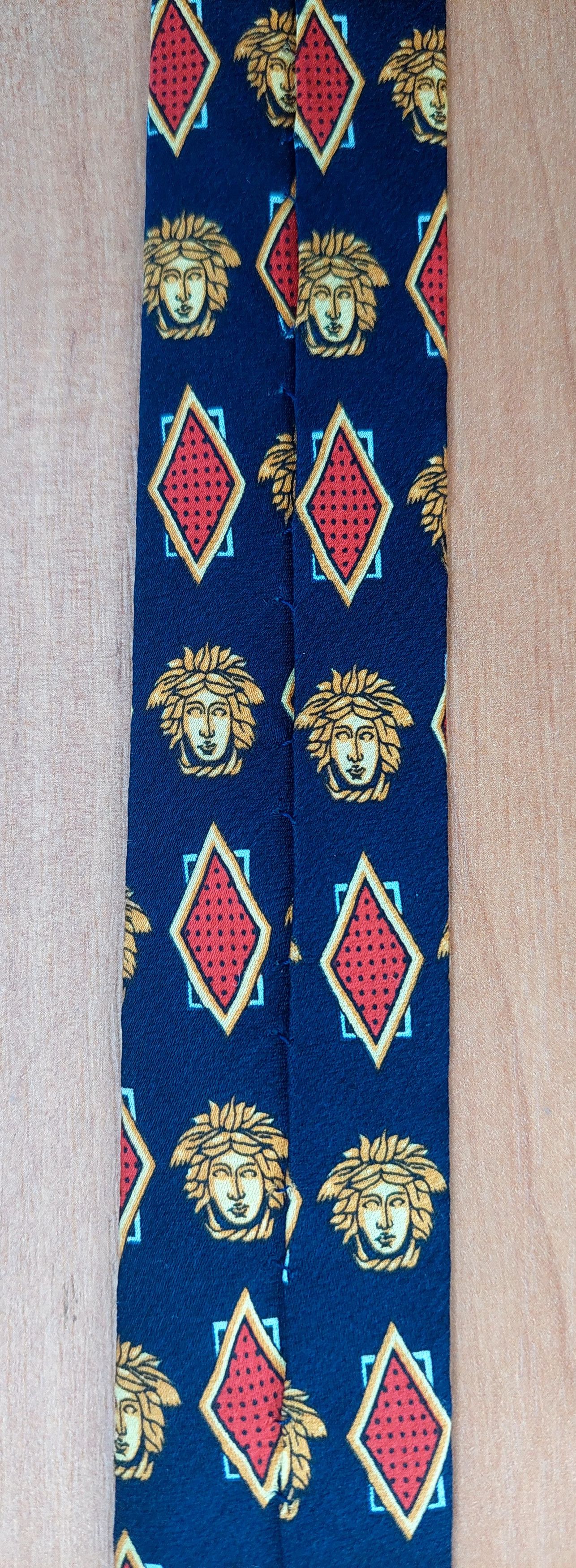 Versace Vintage Gianni Versace Medusa Silk Tie Navy Geometric 90s Size ONE SIZE - 23 Thumbnail