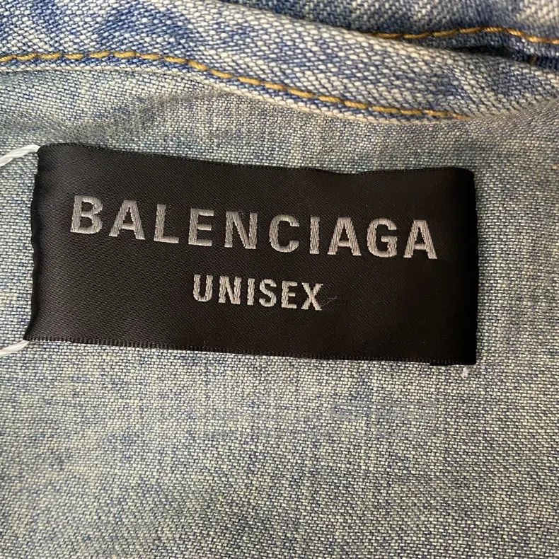 Balenciaga Balenciaga Blue Letter Logo Patterned Denim Jacket Size US XS / EU 42 / 0 - 7 Thumbnail
