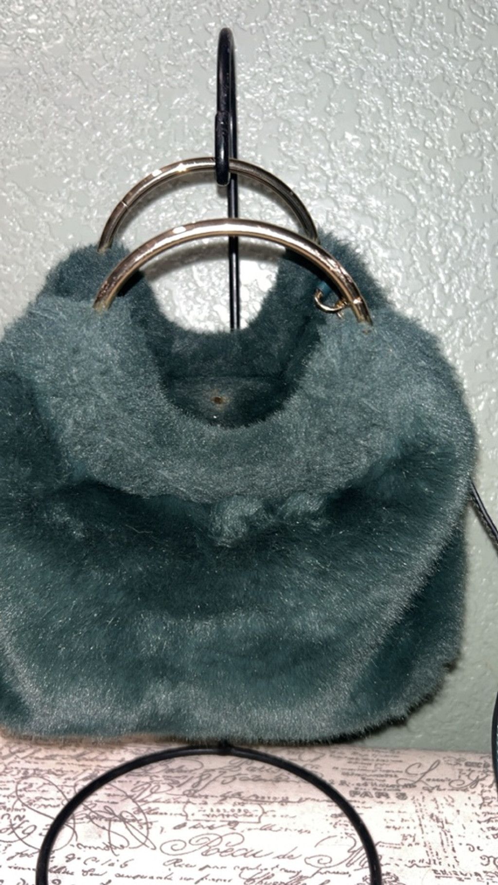 Other Women's A New Day Mini Bag One Size Dark Green faux fur Size ONE SIZE - 2 Thumbnail
