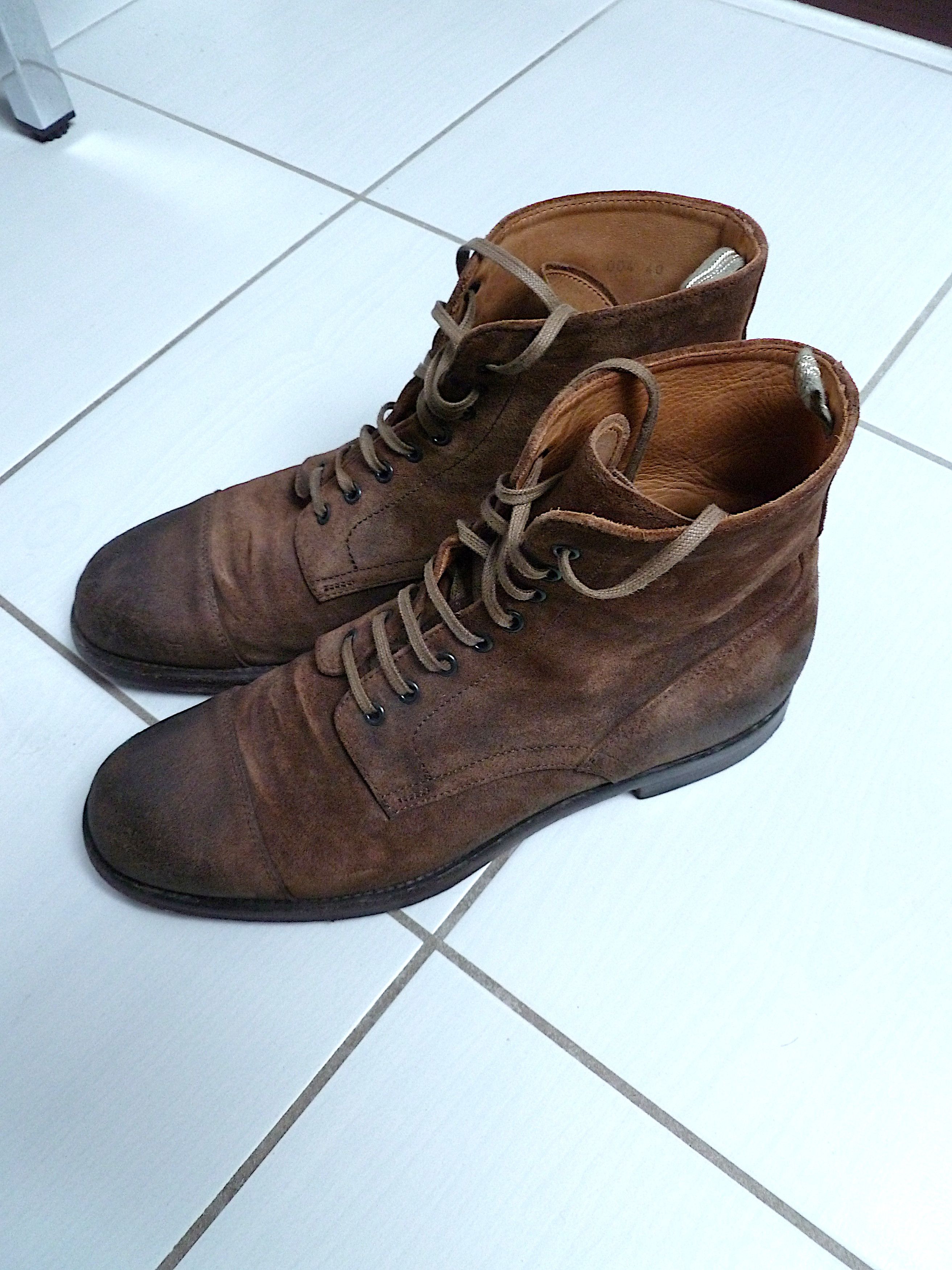 Officine Creative Brown combat boots by Officine Creative in suede or nubuck Size US 7 / EU 40 - 1 Thumbnail