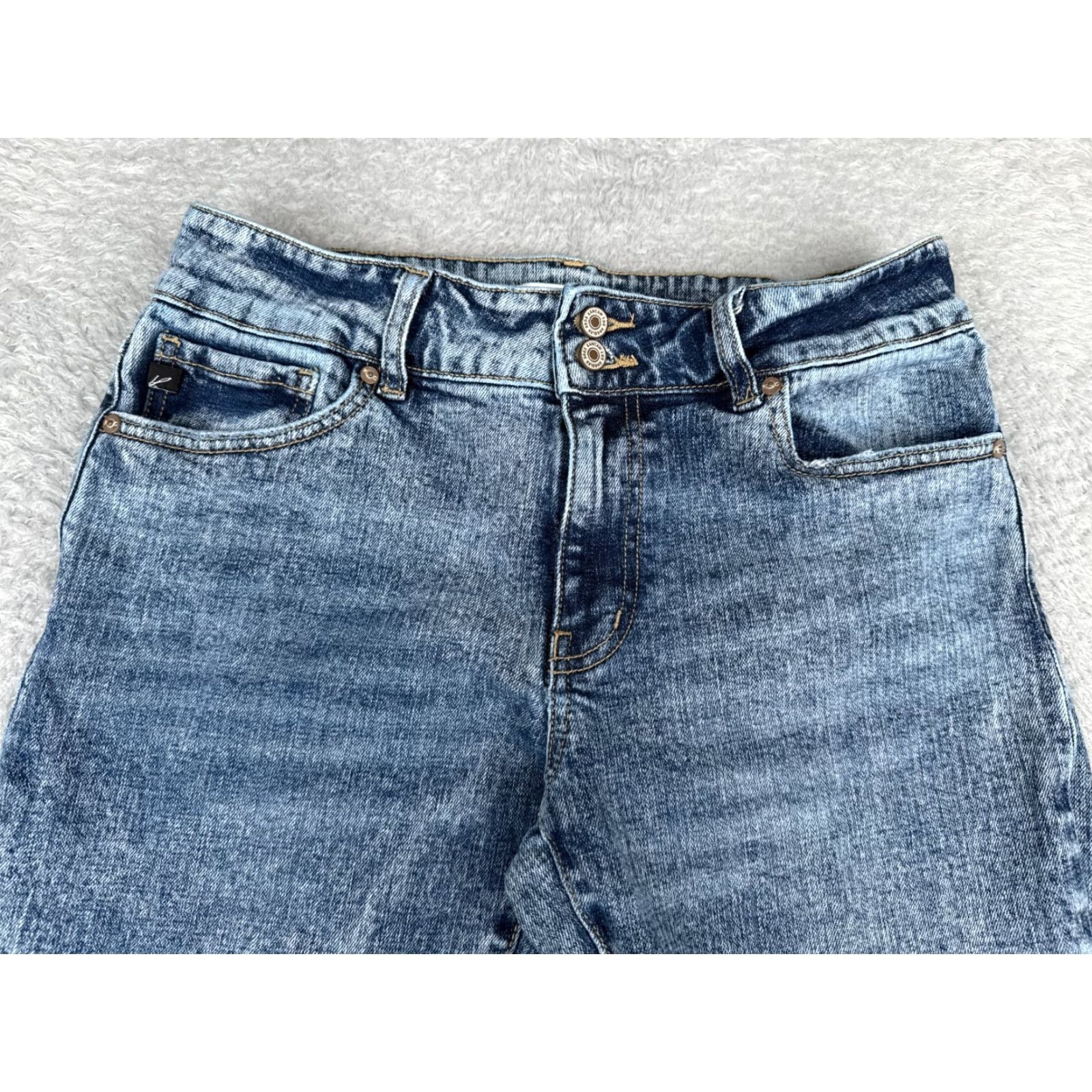 Vintage Kancan Jeans Womens Jeans Flared Mid Rise 29x30 Blue Denim 9 Juniors Stretch 5-Pocket Designer Vintage: No Size 30" / US 8 / IT 44 - 4 Thumbnail