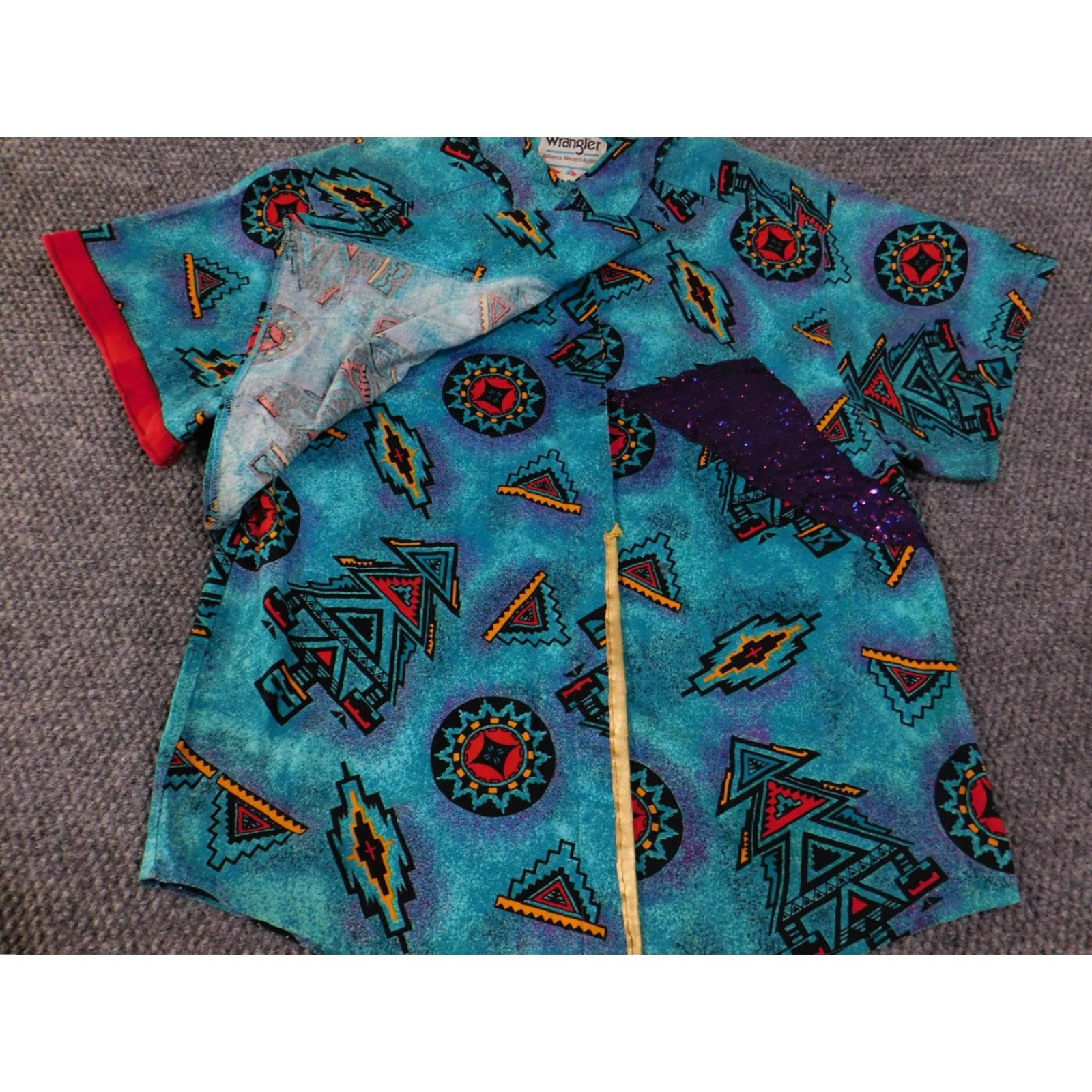 Wrangler VINTAGE Wrangler Shirt Mens XL Blue Aztec Western Cowboy Sequin Rodeo 90s Unique Size US XL / EU 56 / 4 - 7 Thumbnail