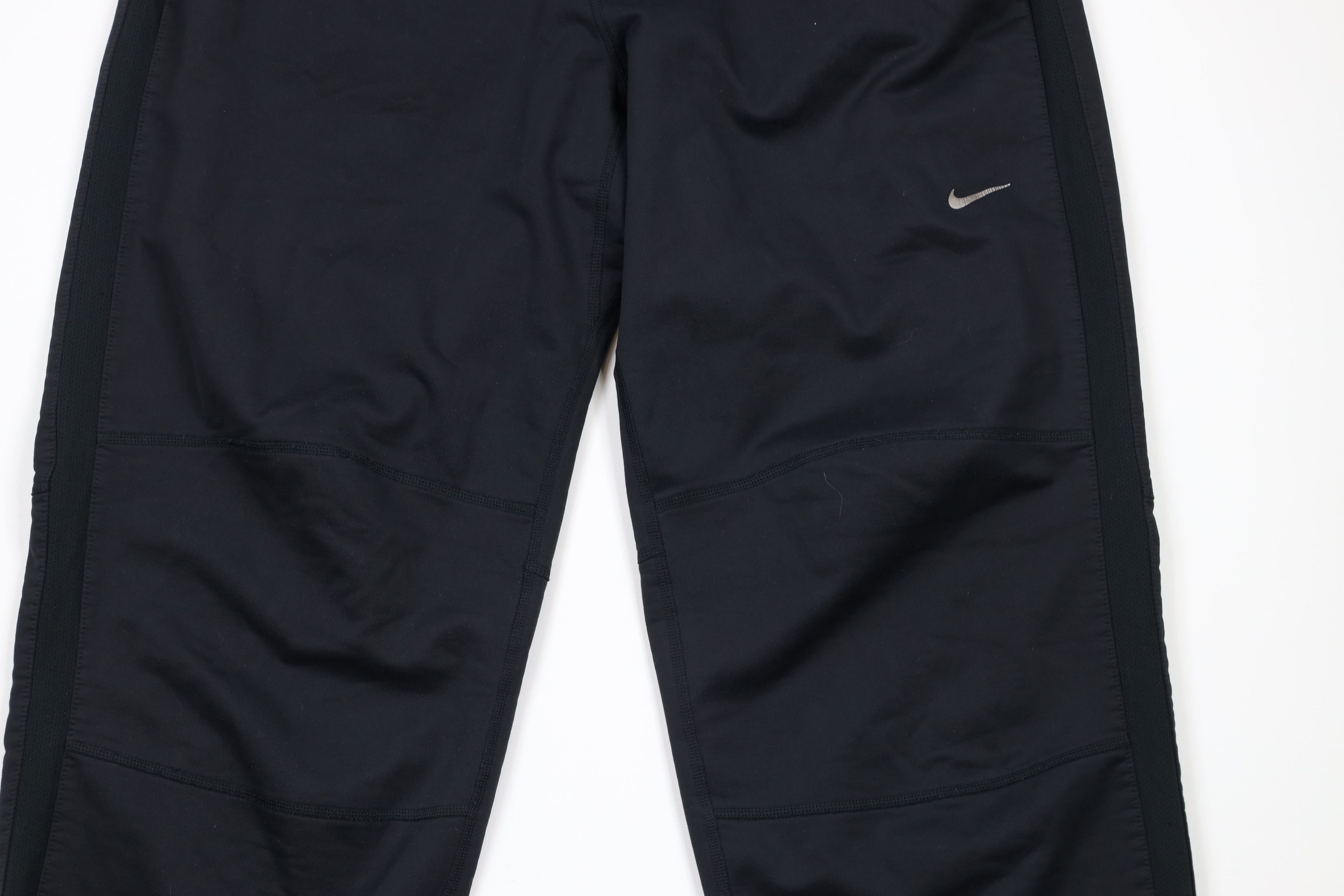Nike × Vintage Vintage Nike Mini Swoosh Wide Leg Fleece Sweatpants Black Size US 36 / EU 52 - 3 Thumbnail