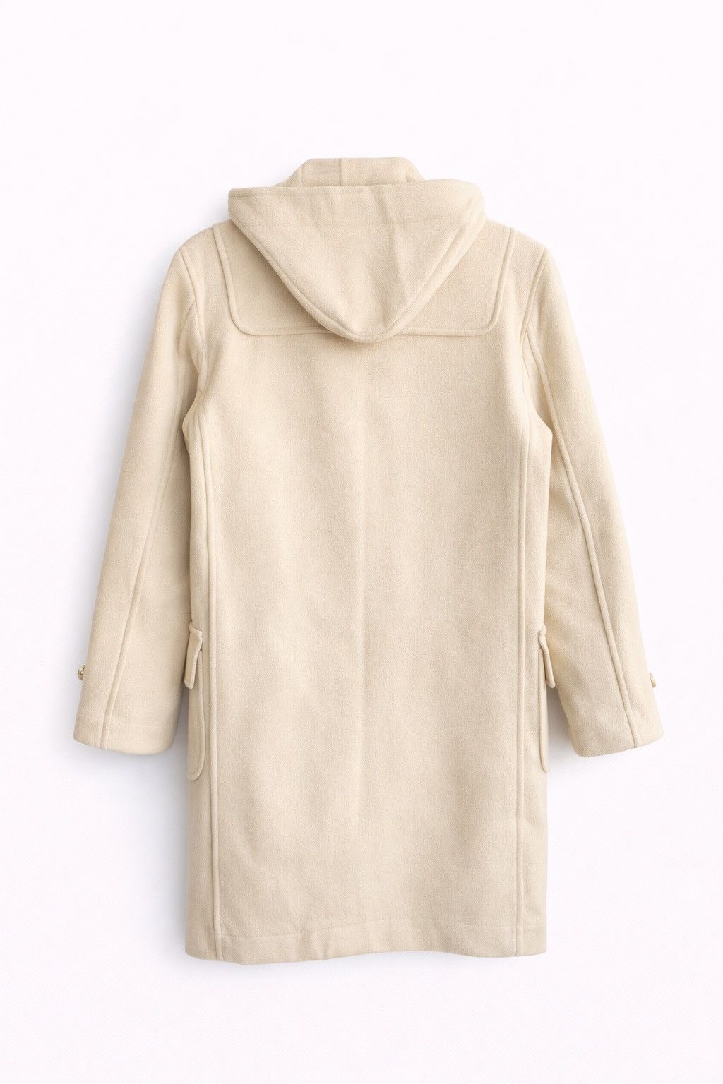 DRESSTERIOR Vintage DRESSTERIOR Cream Duffle Coat Hooded Wool Blend Size XS / US 0-2 / IT 36-38 - 2 Thumbnail