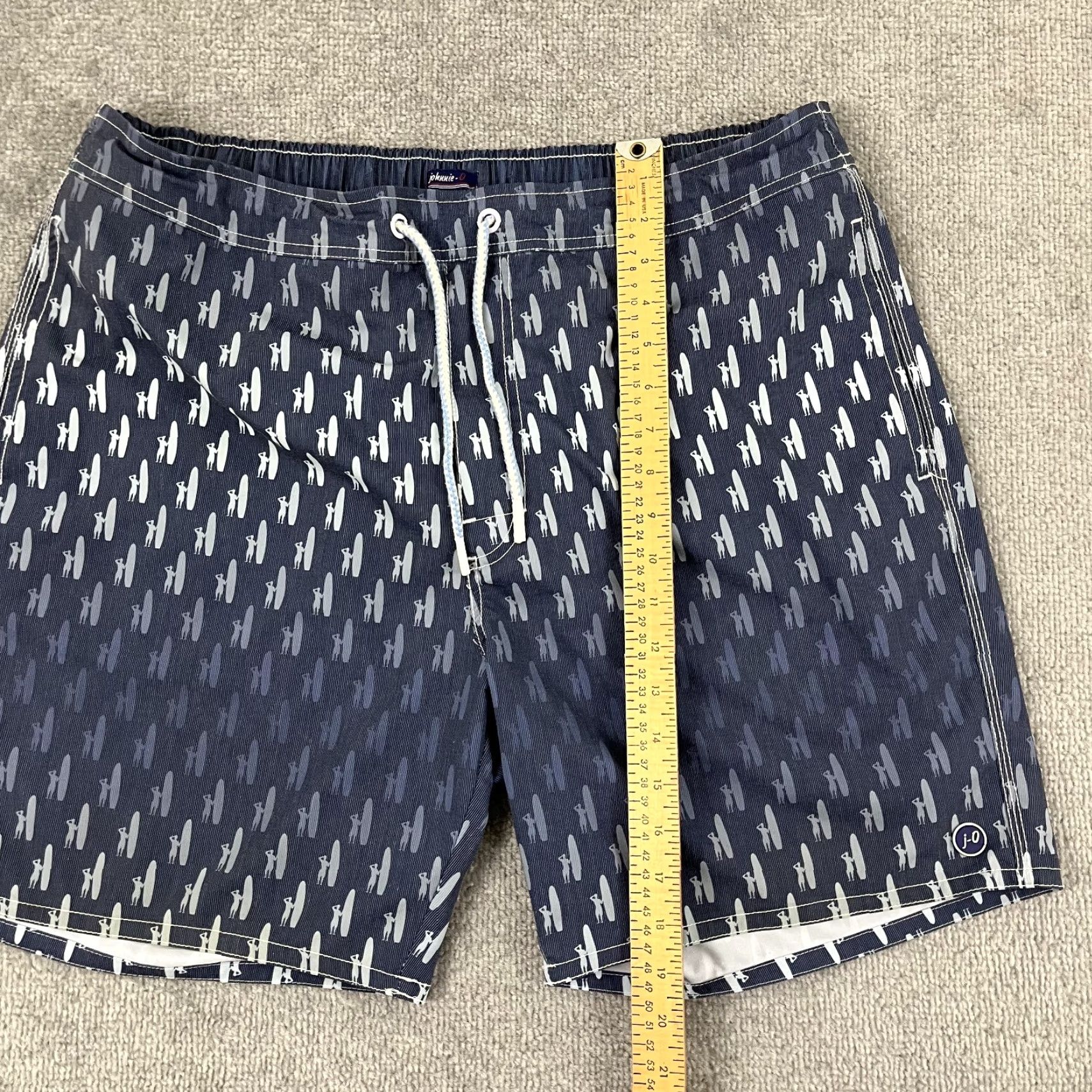 johnnie-O JOHNNIE-O Swim Trunks Mens XL 7" Linerless Blue White Ombre Surfboard Shorts Size US 36 / EU 52 - 4 Thumbnail