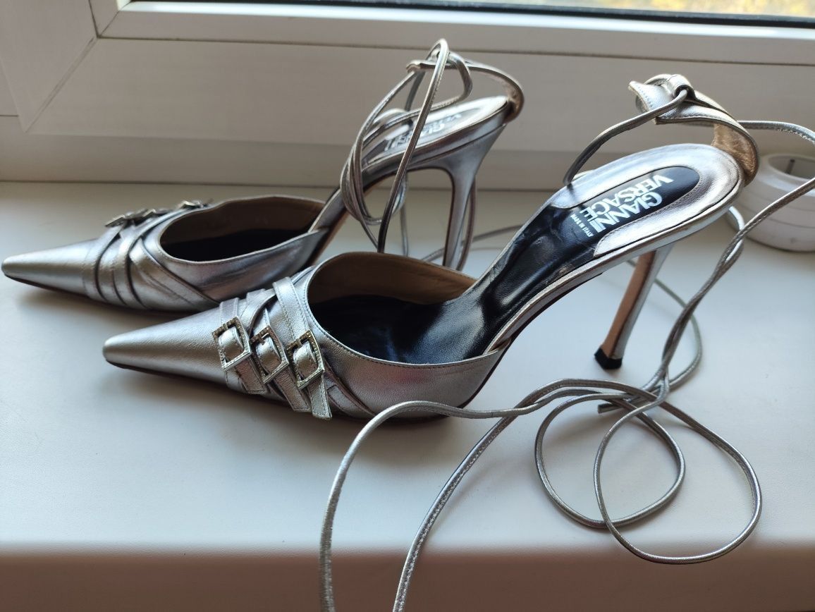 Versace Vintage Gianni Versace Metallic High Heels Leather boots Size US 6.5 / IT 36.5 - 2 Thumbnail