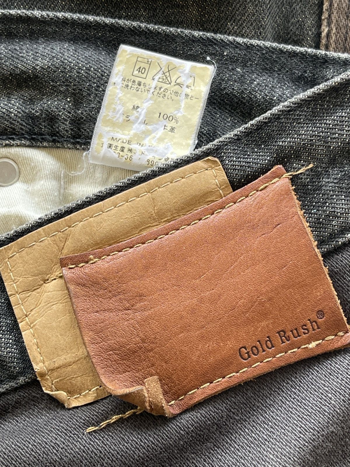 Vintage Gold Rush Patchwork Distressed Denim Size US 34 / EU 50 - 9 Thumbnail