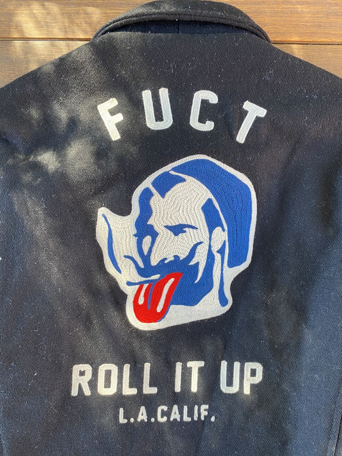 FUCT 2013 FUCT ‘Roll it Up’ Leather College Bomber Jacket Size US L / EU 52-54 / 3 - 6 Thumbnail