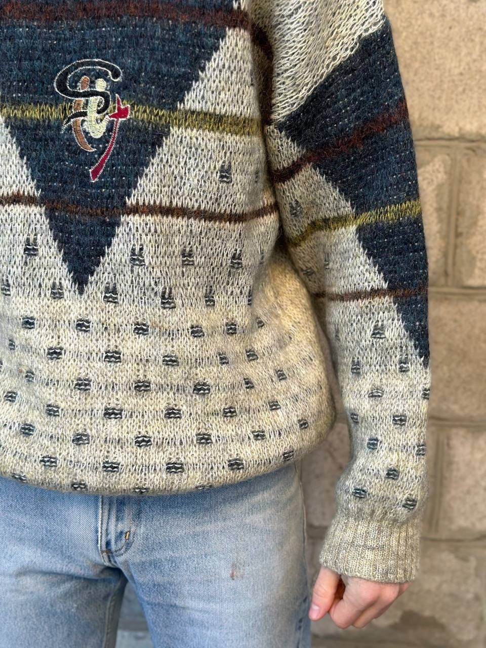 Aran Isles Knitwear Vintage Pattern Knit Sweater Abstract Coogi Style 90s Retro Size US L / EU 52-54 / 3 - 4 Thumbnail