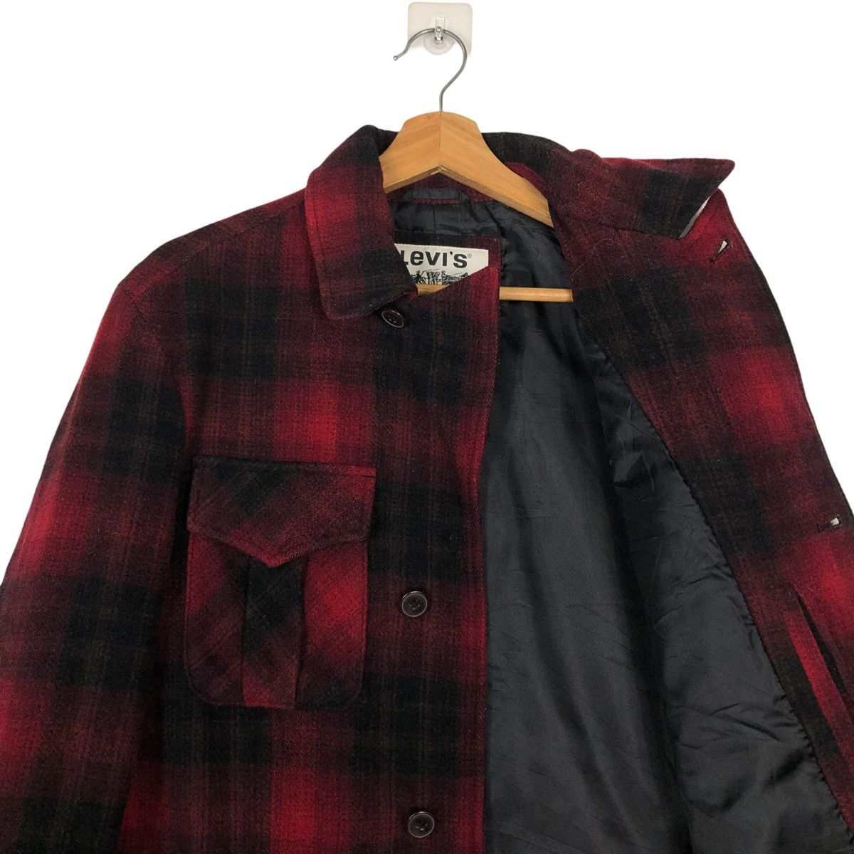 Japanese Brand 🔥VINTAGE LEVI FLANNEL WOOL JACKET TARTAN DESIGN PUNK STYLE Size US M / EU 48-50 / 2 - 12 Thumbnail