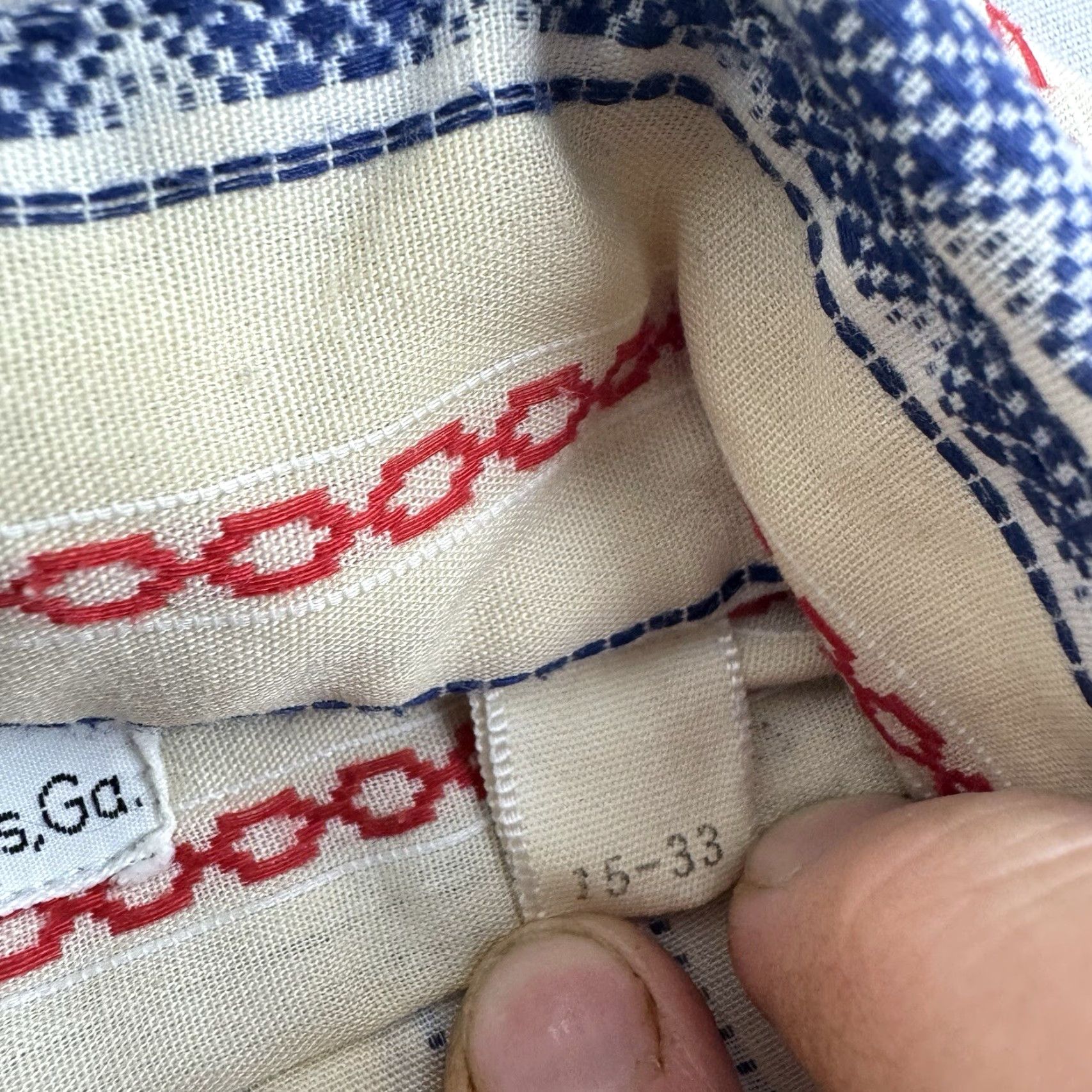 Vintage VINTAGE Gibson Button-Up Shirt Adult Large Ivory Striped 1960s 70s Mens Size US L / EU 52-54 / 3 - 5 Thumbnail
