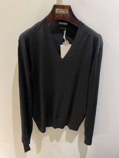Tom Ford o1w1db10525 TFK100 V-neck Sweater in Black Size US M / EU 48-50 / 2 - 1 Preview
