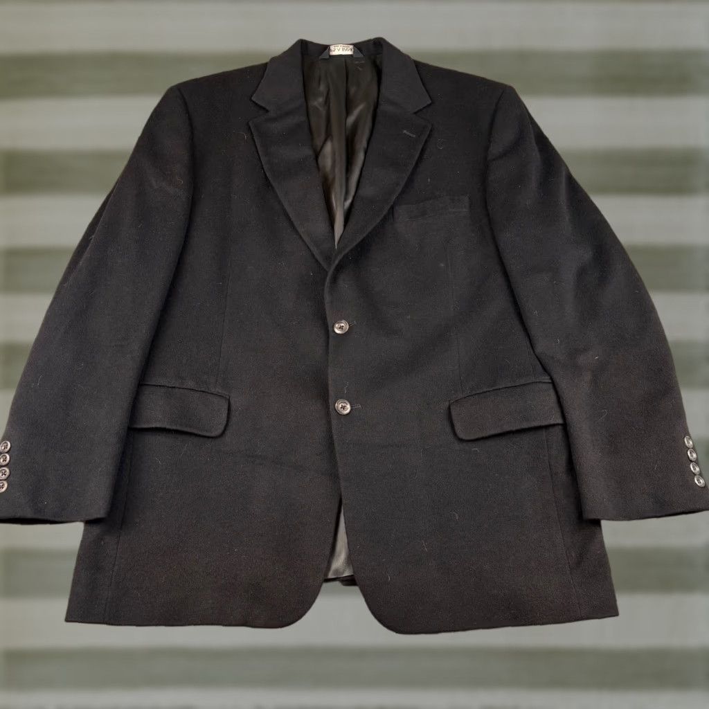 Jos. A. Bank VINTAGE Jos. A. Bank Blazer Mens 44R Black 2 Button 100% Cashmere Dinner Sport Coat Jacket Size 44R - 1 Thumbnail