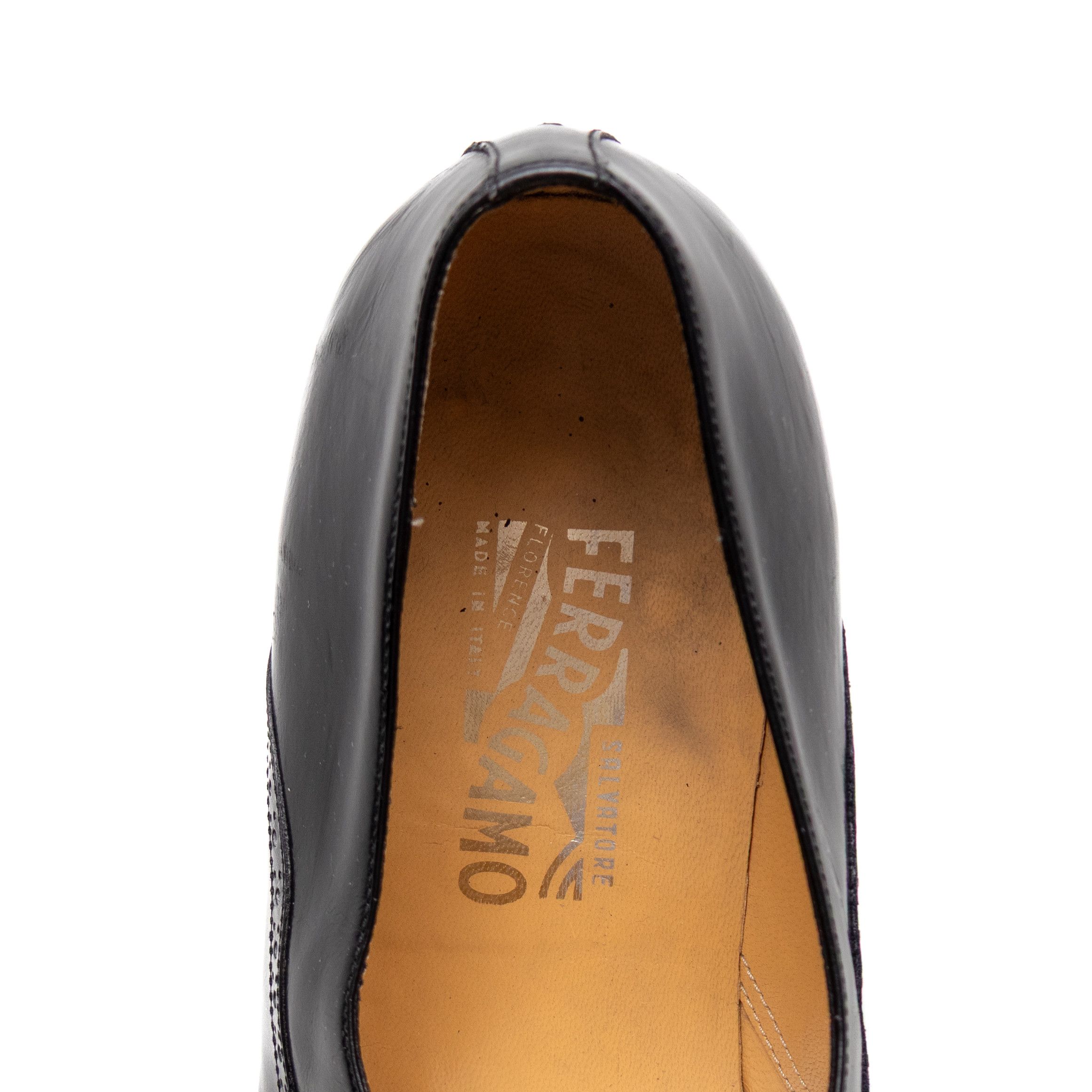 Salvatore Ferragamo Salvatore Ferragamo Black Leather Oxford Brogue Dress Shoes Size US 12 / EU 45 - 8 Thumbnail