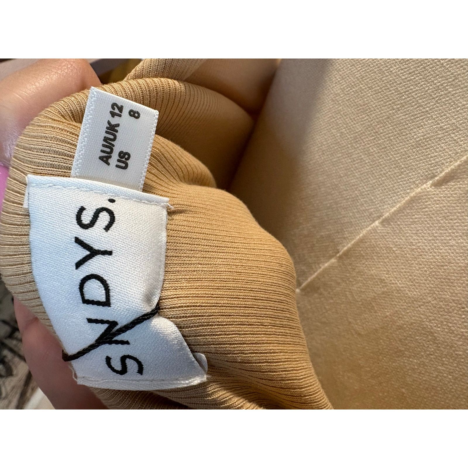 Other Chic SNDYS. Beige Ribbed Bodycon Dress - NWT, US Size 8 Size M / US 6-8 / IT 42-44 - 6 Thumbnail