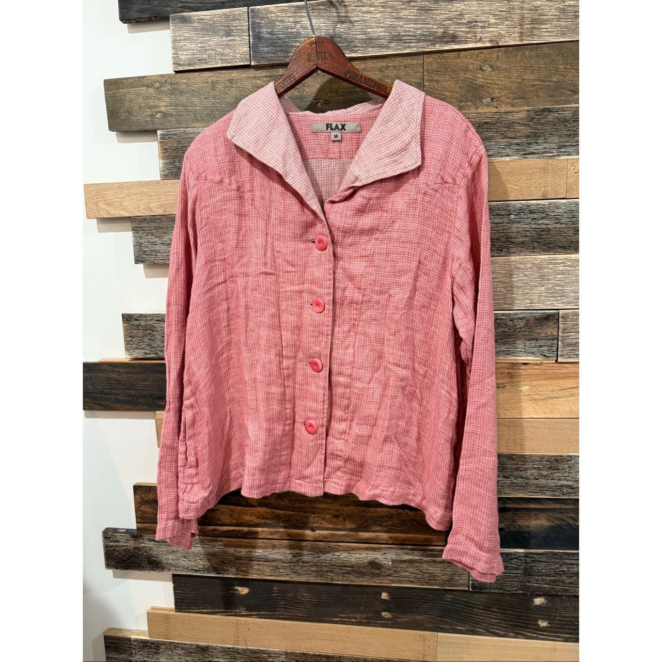 FLAX FLAX NWOT Linen Button Front Cropped cardigan Jacket Boho L Size M / US 6-8 / IT 42-44 - 2 Thumbnail