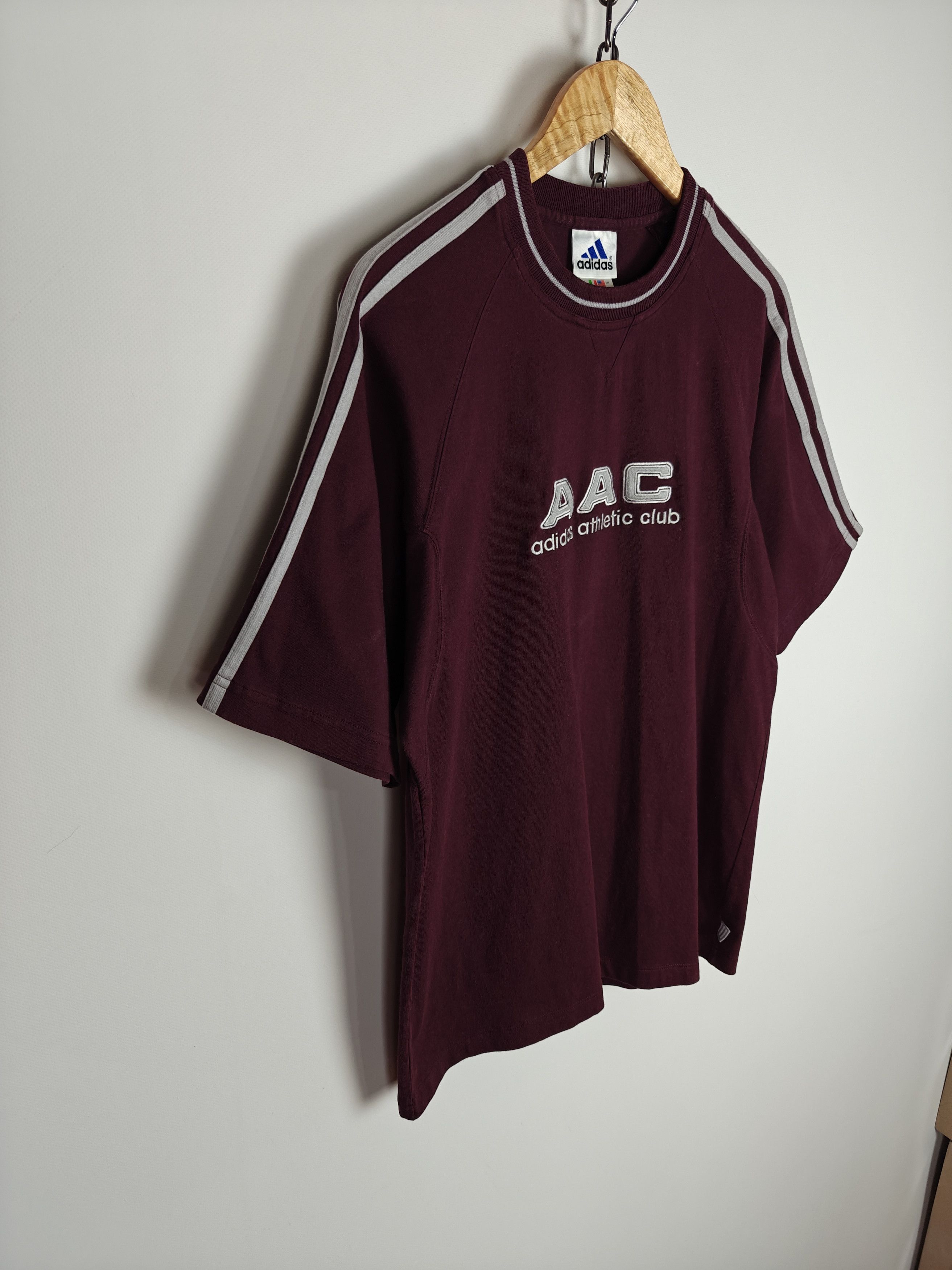 Adidas Adidas VTG T-Shirt Center Logo AAC Burgundy Tee M Size US M / EU 48-50 / 2 - 4 Thumbnail