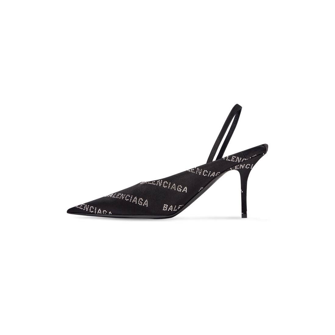 Balenciaga o1w1db10625 Square Knife Slingback 80mm Mules Rhinestones Size US 6 / IT 36 - 4 Thumbnail
